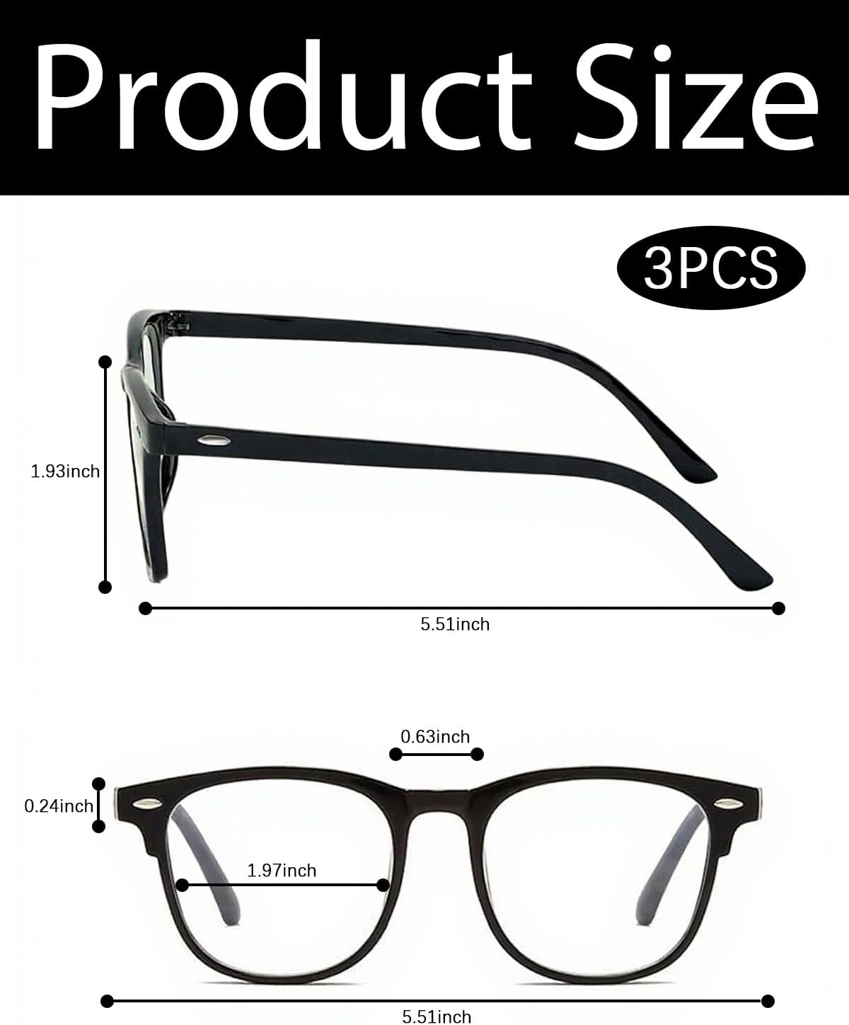 3 Pack Blue Light Blocking Glasses, Round Lightweight Readers Glasses, Anti Blue Light Computer Gaming Glasses Reading Glasses Anti Glare Anti Eyestrain for Women Men - Image 2