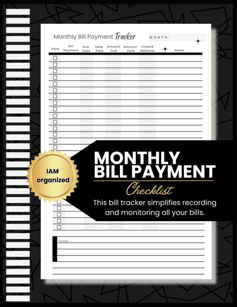Bill Tracker with Monthly Bill Organizer Notebook & Planner for Financial Budgeting