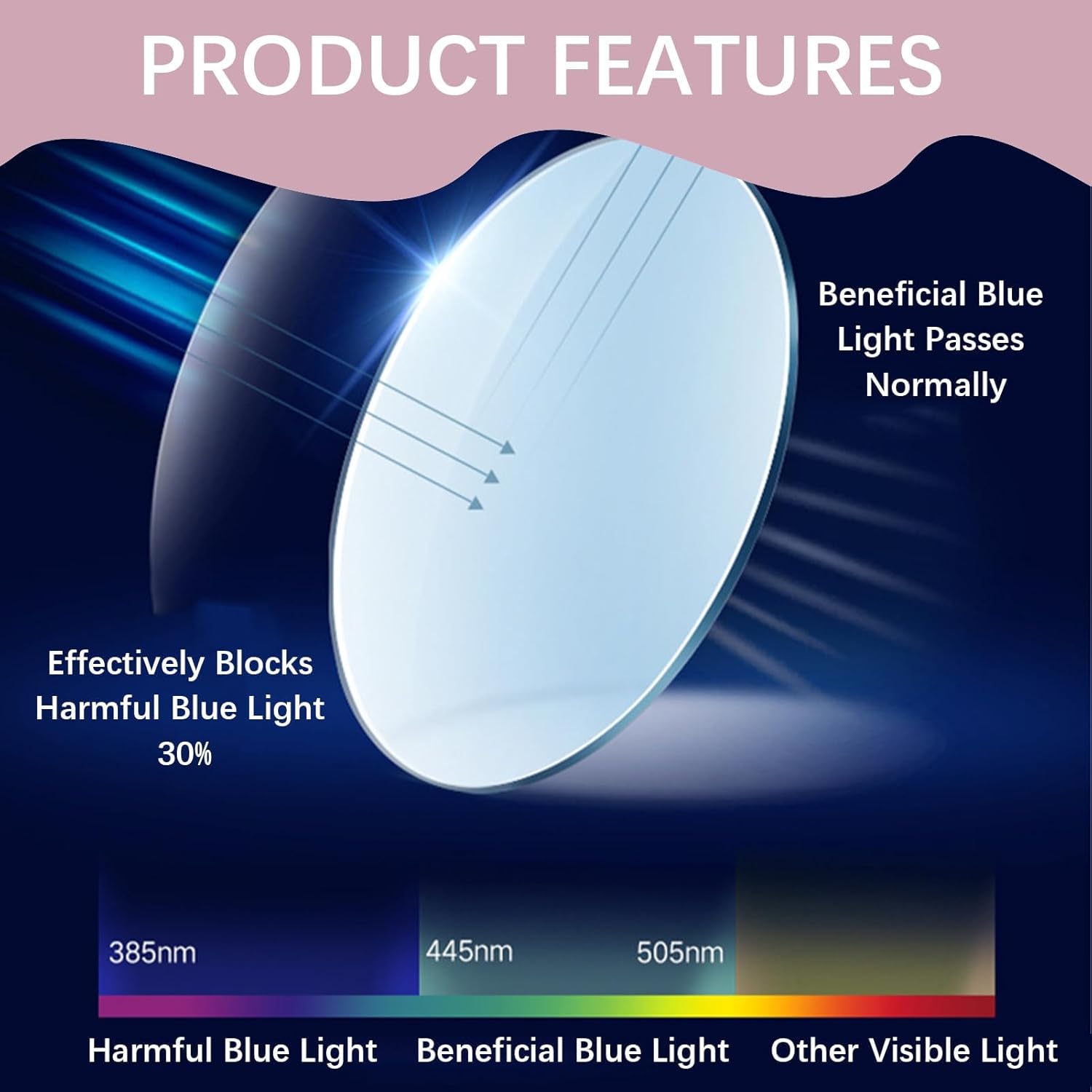 3PCS Blue Light Blocking Glasses, Anti Blue Light Gaming Glasses Anti Eyestrain and UV Glare Glasses Computer Screen Filter Glasses Fashion Fake Eyeglasses with 4PCS Microfiber Glasses Cloth - Image 4