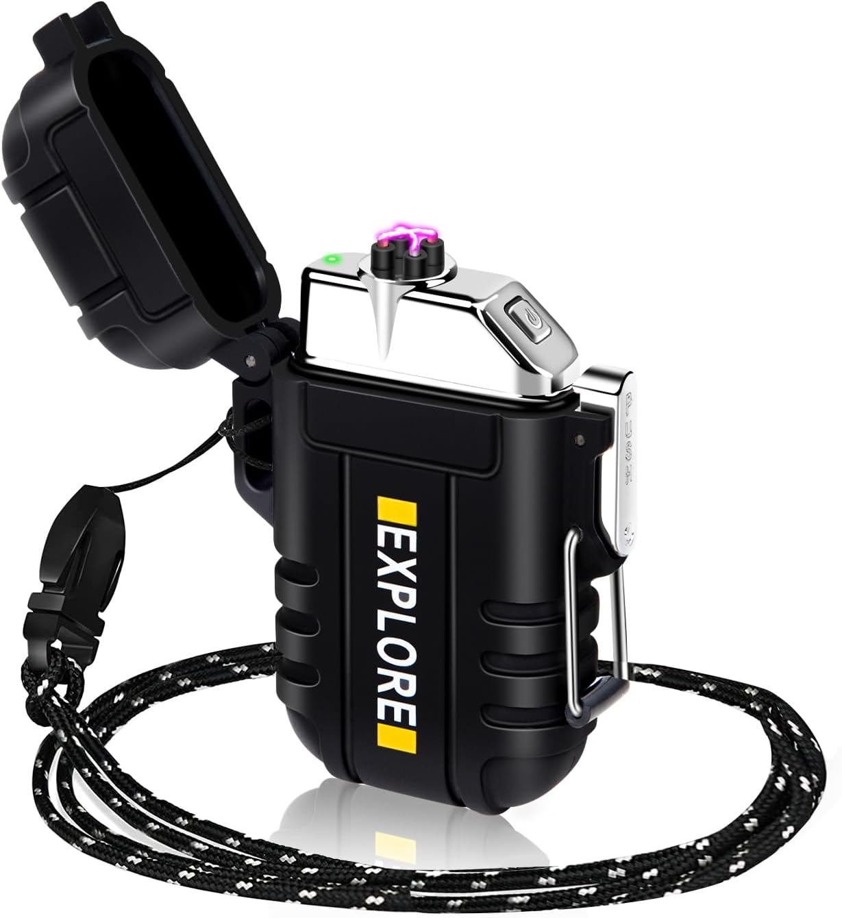 Valentines Gifts for Him Boyfriend: Electric Lighter Rechargeable USB, Electronic Plasma Arc Lighter Windproof and Waterproof for Camping, Hiking, Outdoor, Survival, Tactical, EDC Gear