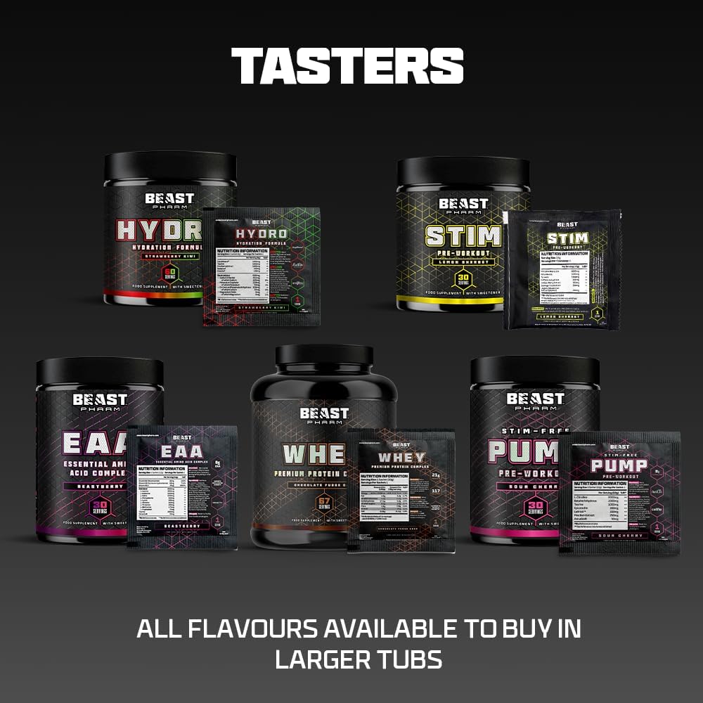 Beast | Protein Shaker Bottle Sports Supplements Samples | 5 Sachets + 1000ml Shaker Gym Gift Set | Stim, Pump, Whey, Hydro and EAA - Image 9