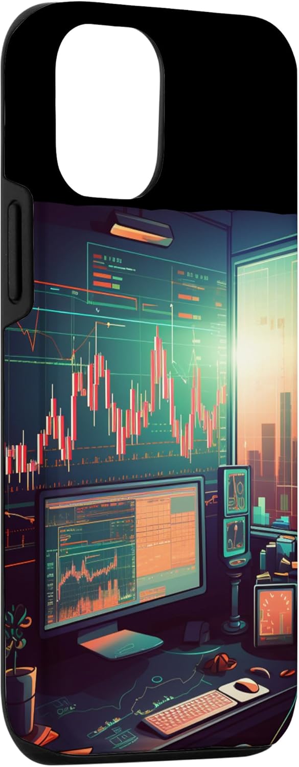 iPhone 15 Cool professional Trader Desk for Stocks Charts Watcher Case - Image 3