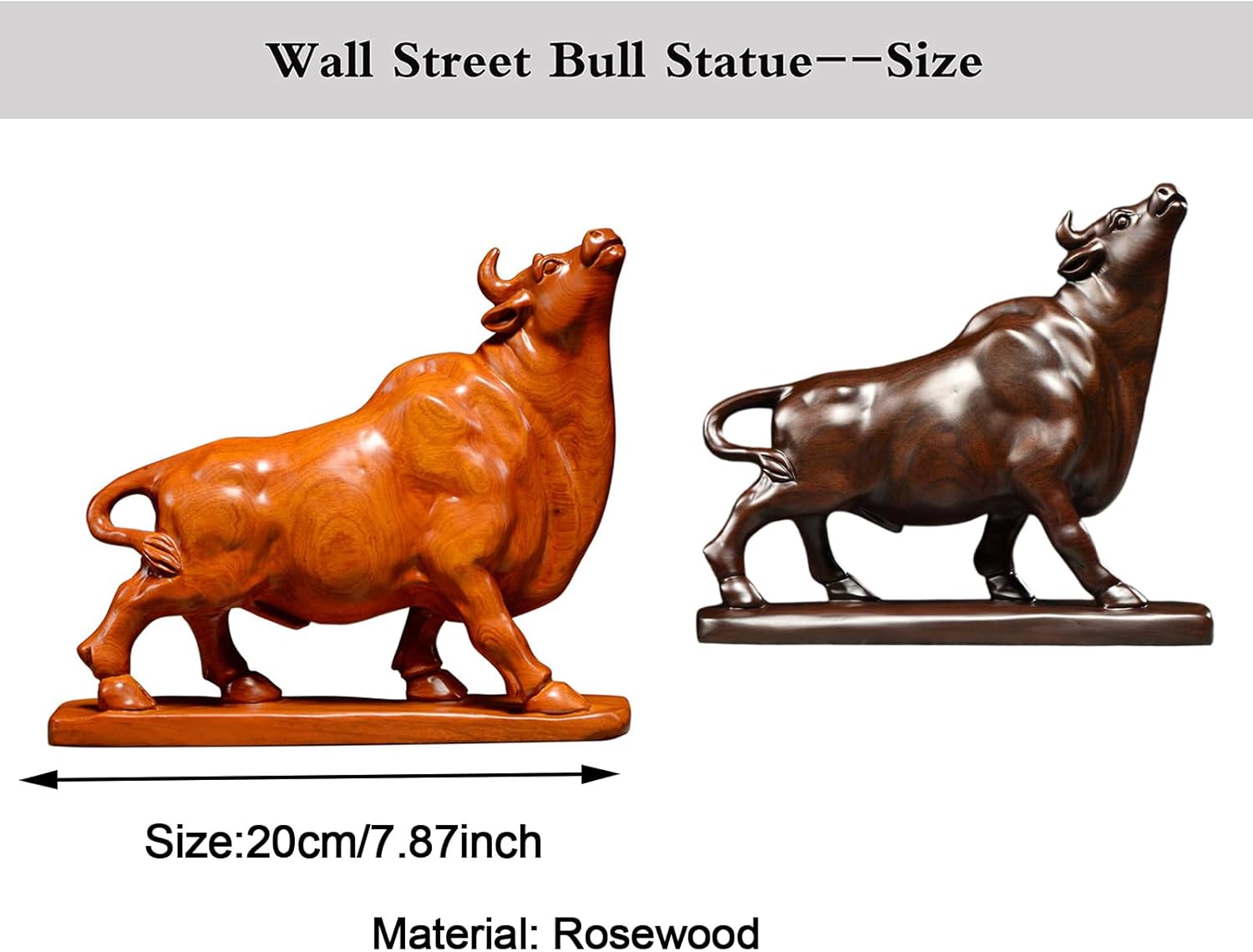 Bull Statue Stock Market Decor - Wood Wall Street Bull Desk Statue - for Stock Market Traders Investors Gift (yellow) - Image 2