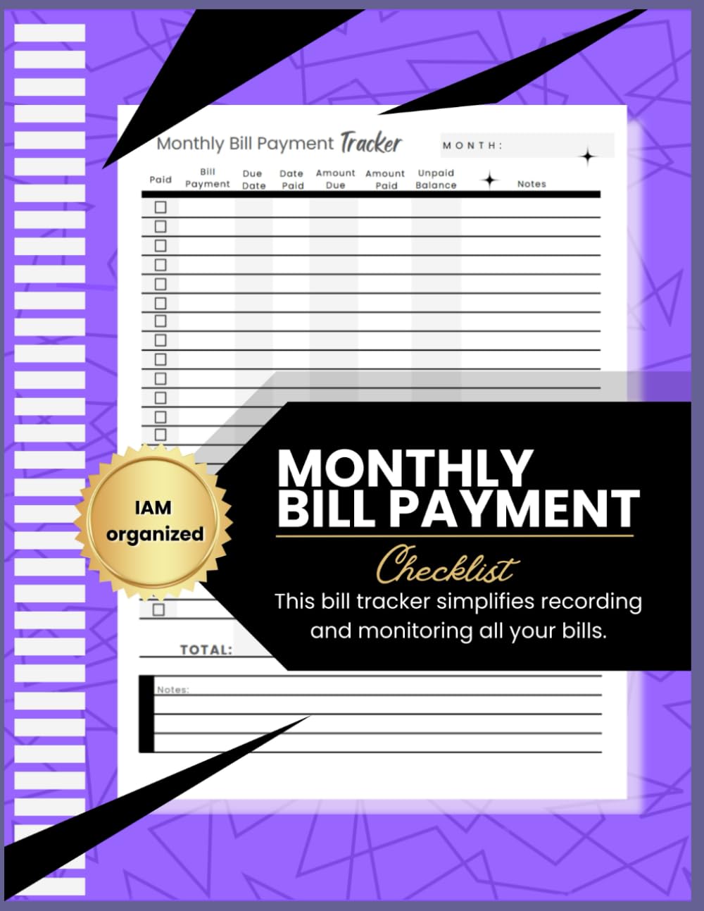 Bill Tracker with Monthly Bill Organizer Notebook & Planner for Financial Budgeting