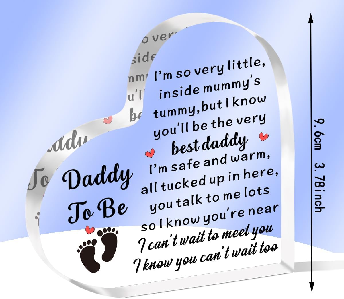 Dad To Be Gifts Heart Acrylic Baby Keepsake Gift From Bump Expectant Dad Gifts New Dad Daddy to Be Gifts - Image 2