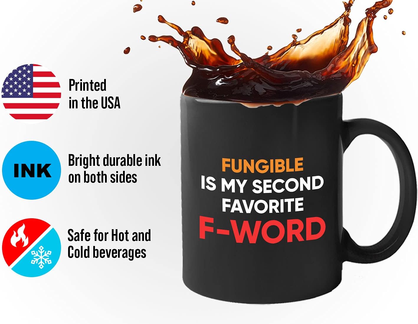 Stock Trader Coffee Mug - Fungible is My Favorite - Market Traders Trading Brokers Financial Adviser Office Investor 11oz Black - Image 5
