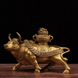 Home Decor Brass Wall Street Bull S...