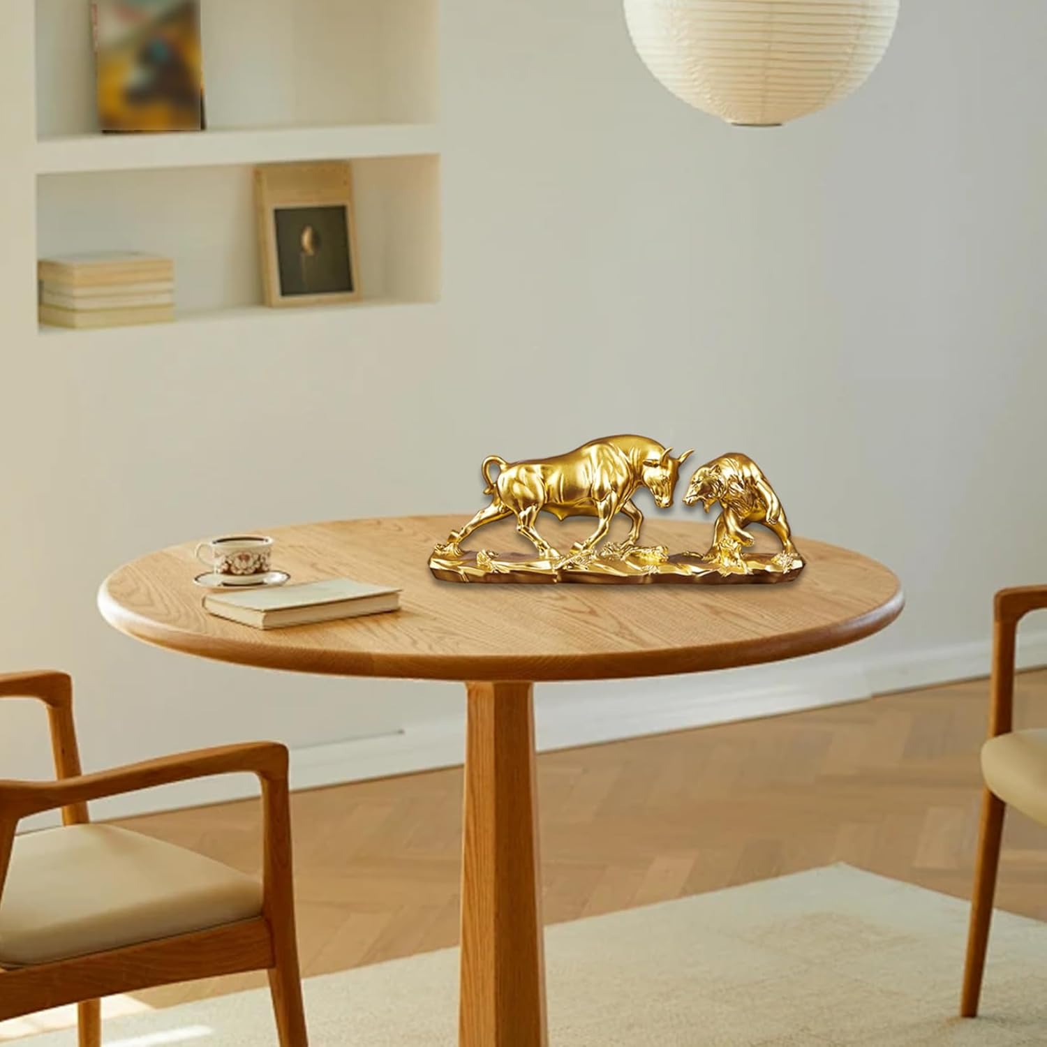 Gold Bull Statue for Finance Office, Wall Street Bull for Stock Market Gifts & Forex Accessories, Symbol of Wealth and Prosperity, Perfect for Investors and Traders - Image 3