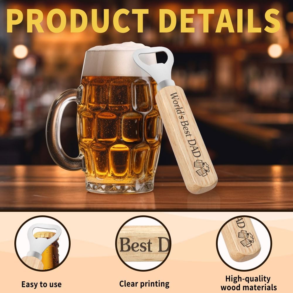 Bottle Opener Valentines Gifts for Dad from Daughter Son Christmas Presents for Dad Father Pops Daddy Birthday Gifts Beer Gift Daddy Gift for Fathers Day Birthday Christmas Retirement Valentines - Image 5