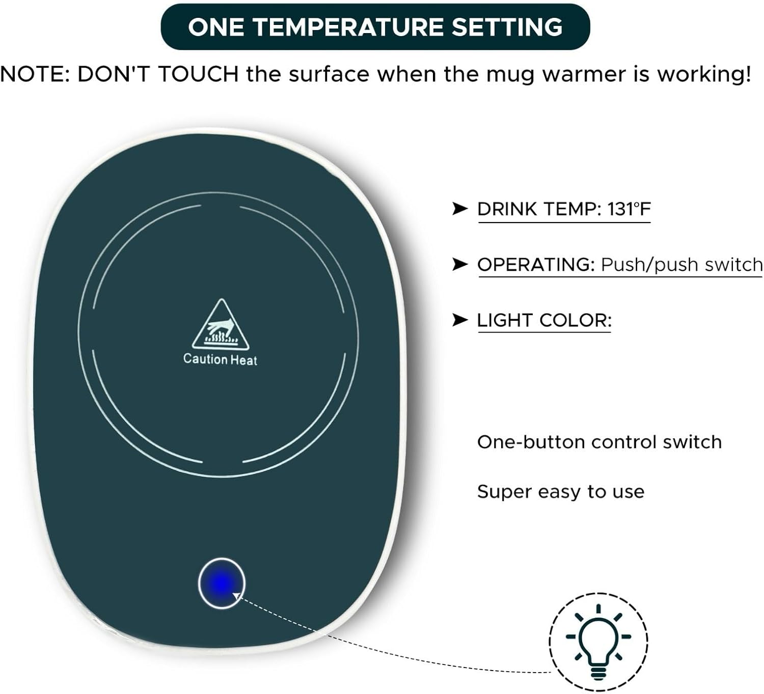 Smart Coffee Mug Set with Warmer Plate & Gold Spoon - 55°C Temperature Candle Wax Warmer, Ceramic Cup, Perfect for Desk, Home, Office - Ideal Gift for Coffee &Tea (White) - Image 5