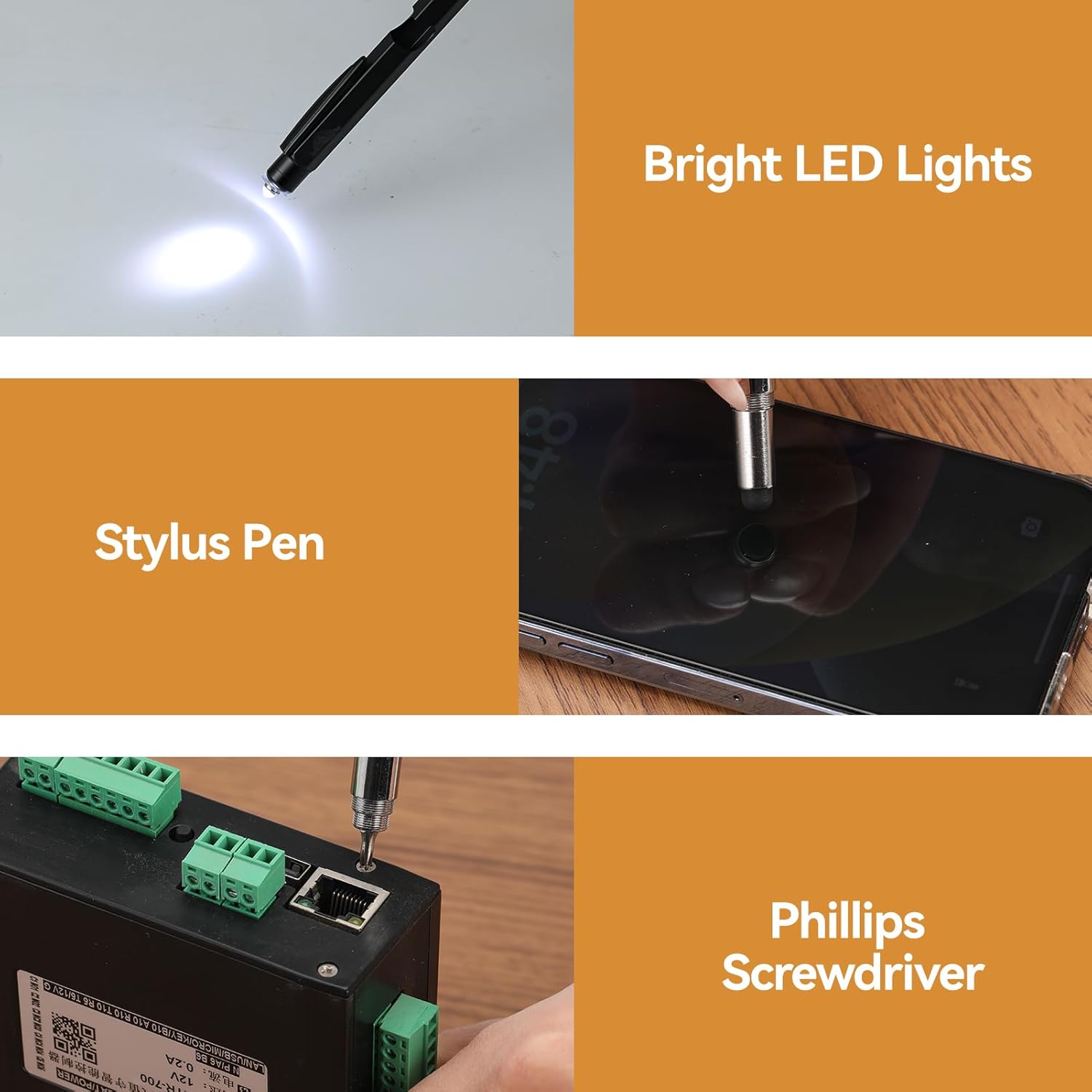 9 in 1 Multi Tool Pen with Stylus, Screwdrivers, Ruler and LED Torch, Tactical Pen Gift Set for Men Pocket Multitool DIY, Office Outdoor Cool Gadgets for Him Dad Xmas Thanksgiving Gifts - Image 5