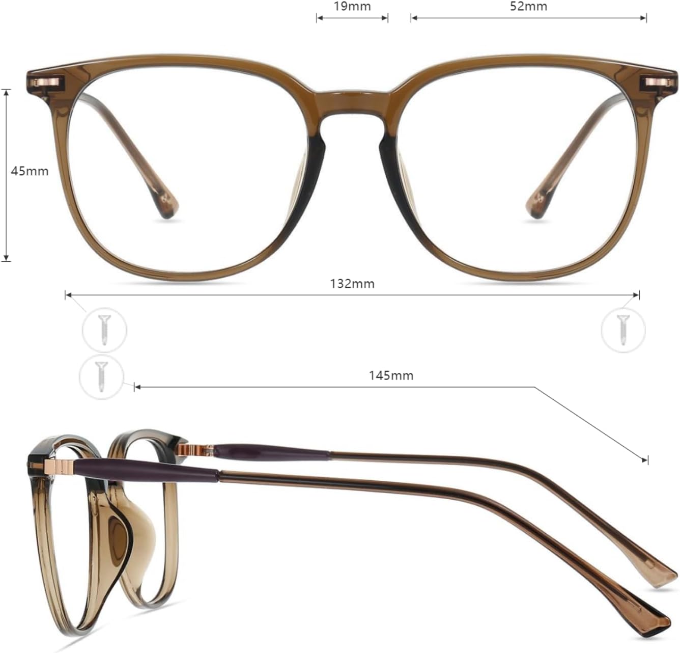 Firmoo Blue Light Blocking Reading Glasses for Women Men, Square Computer Reader Eyeglasses - Image 4