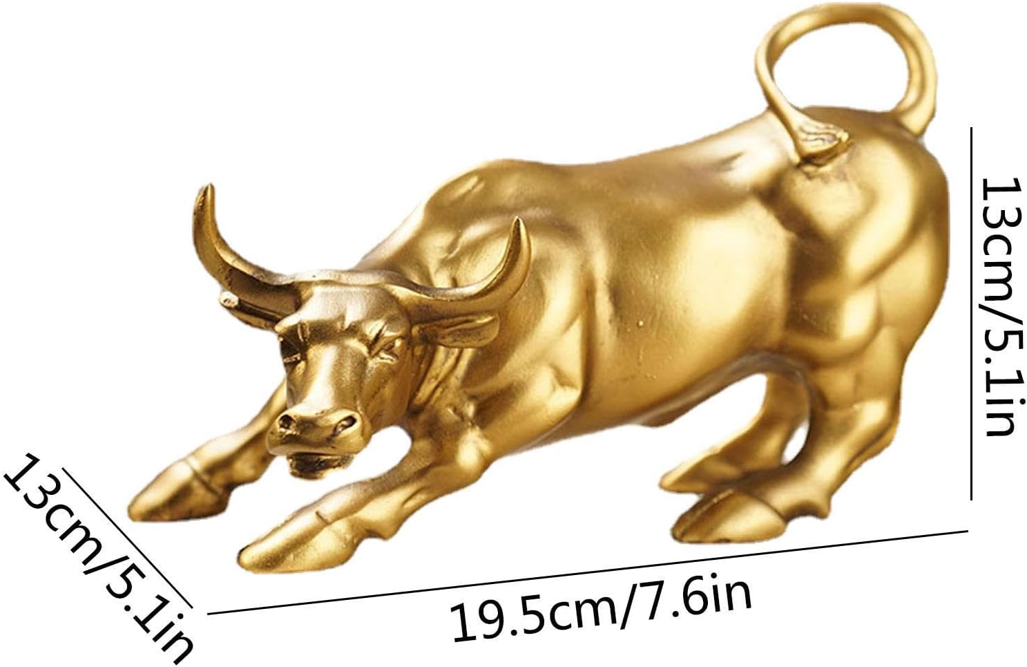 Stock Market Bull Statue,Resin Fortune Bull Desk Statue - Handmade Stock Market Decor For Desktops, Shelve, Meeting Rooms, Offices, Reception Desks - Image 4