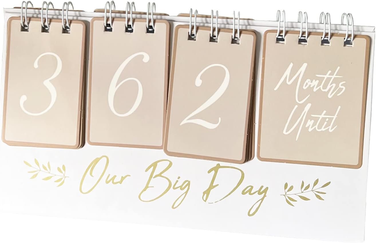 Our Big Day - Wedding Countdown Calendar Engagement Gift Planning Organiser Desk Home Decor