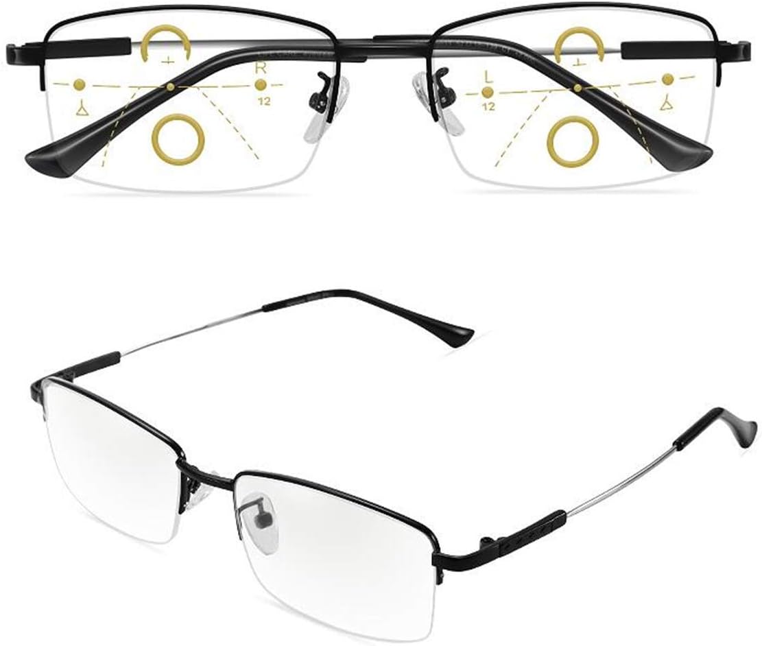 Progressive Multifocus Computer Reading Glasses Blue Light Blocking Titanium Alloy Bendable Multifocal Readers Multi Focus No Line Eyeglasses Eyewear Anti Glare Eye Strain Ultralight for Men and Women - Image 5