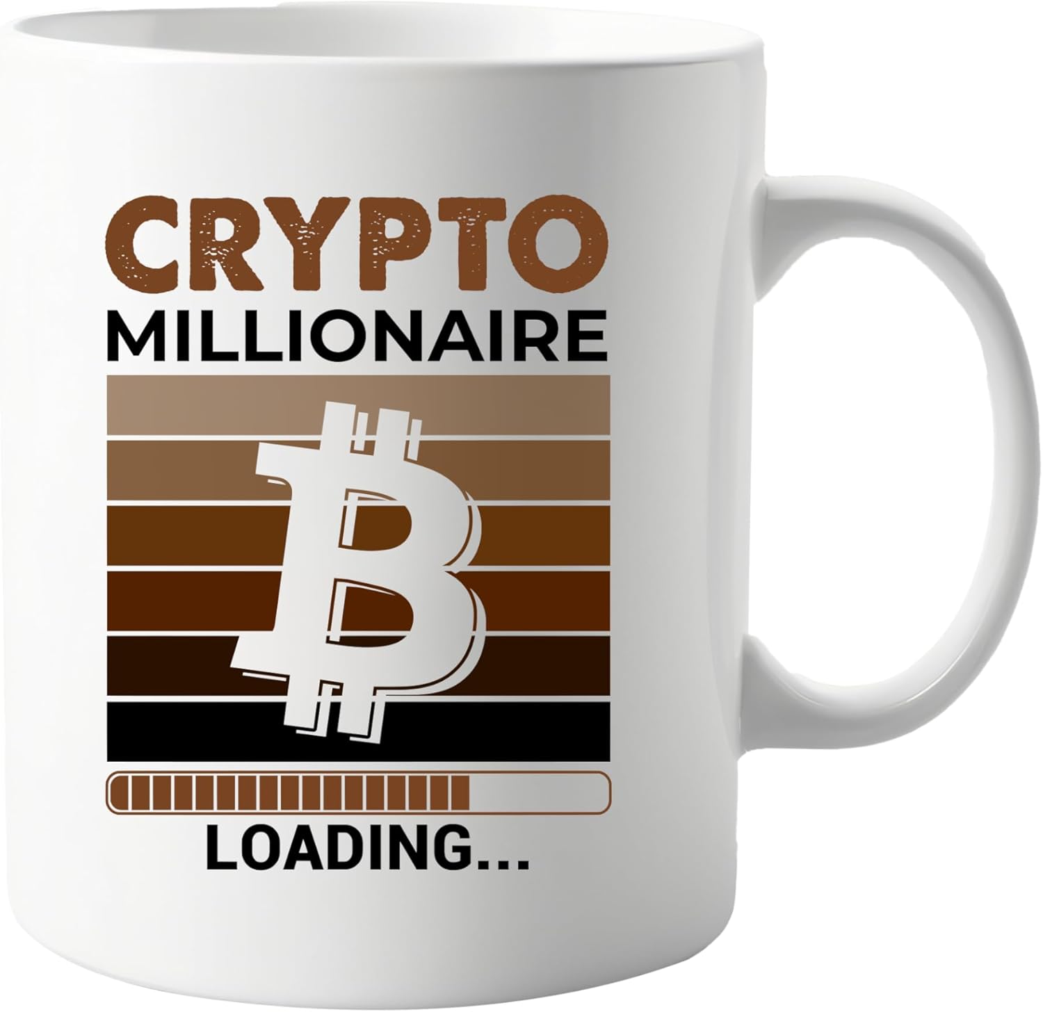 Crypto Millionaire Loading 11oz Mug – Funny Coffee Cup for Crypto Enthusiasts, Blockchain Investors, and Bitcoin Traders – Great Gift for Entrepreneurs and Cryptocurrency Lovers, For Him or Her - Image 2