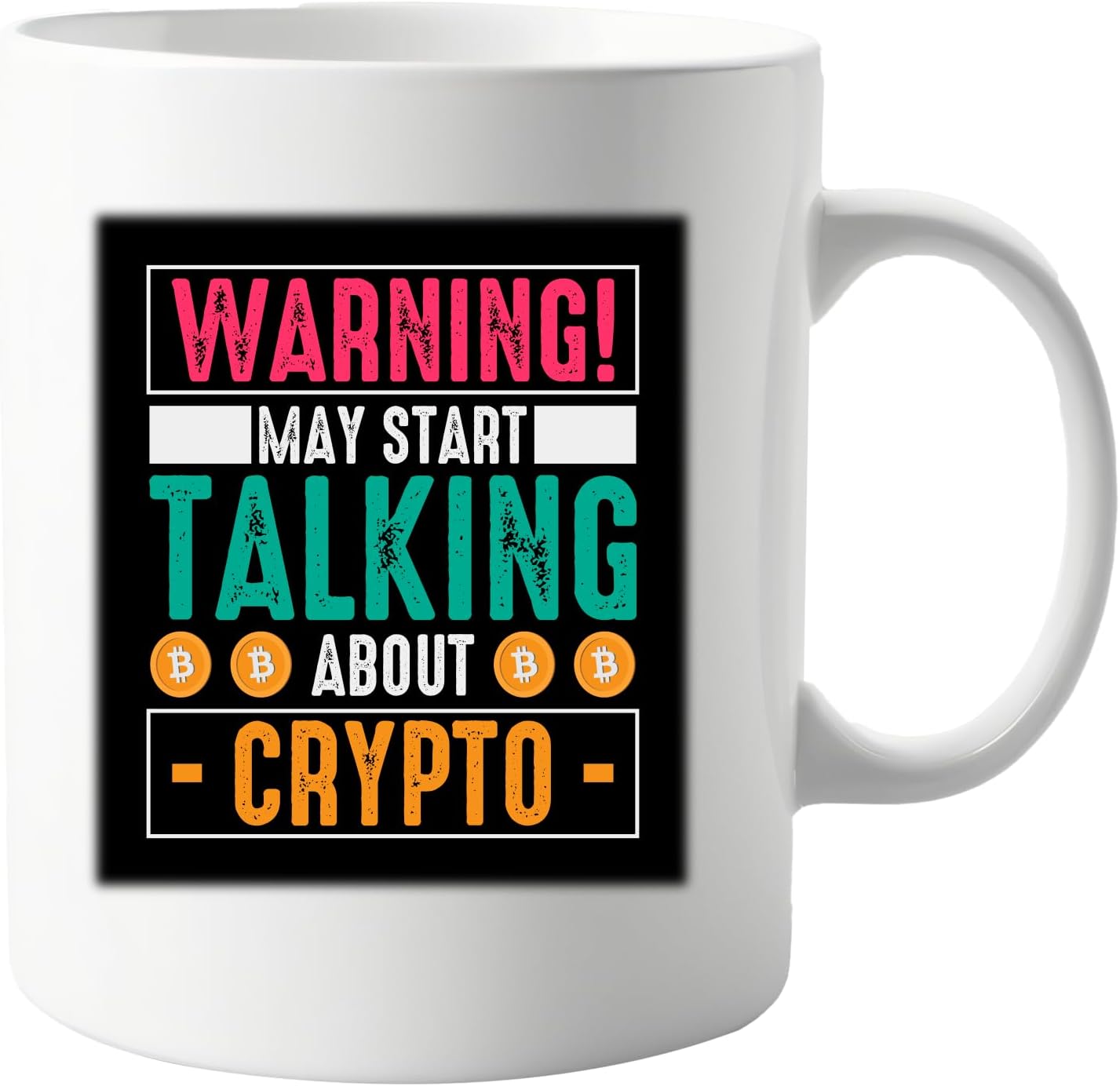 Warning May Start Talking About Crypto Funny Crypto 11oz Mug – Bitcoin Blockchain Humor Coffee Mug – Ceramic Mug for Crypto Enthusiasts – Perfect for Blockchain Geeks, Crypto Traders, and Investors - Image 2