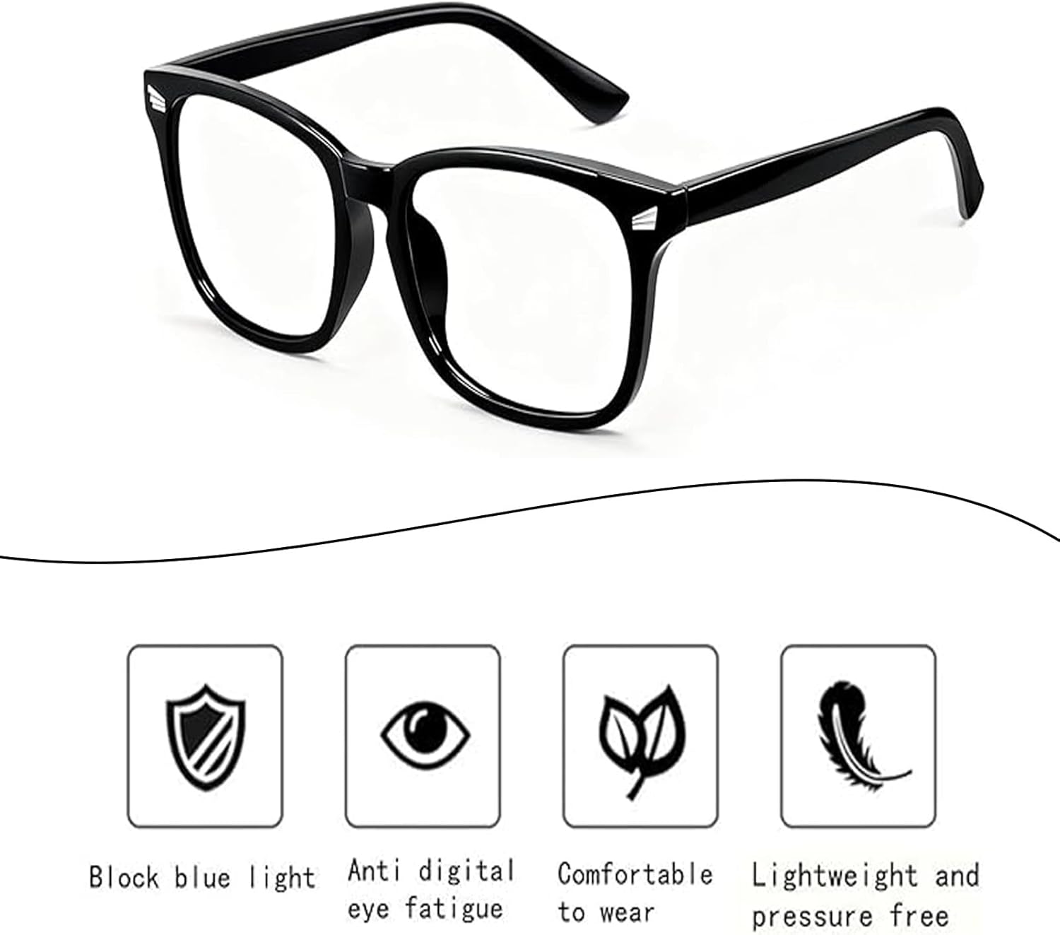 4 Pack Blue Light Blocking Glasses for Women Men, Fashion Computer Gaming Eyewear, 0 Degree Fake Glasses, Anti Glare Blue Screen Protection, Premium Seamless Frames with Case - Image 3