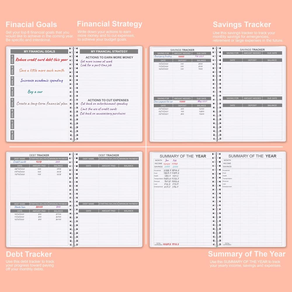 Budget Planner - Monthly Finance Organizer with Expense Tracker Notebook to Manage Your Money Effectively, Undated Finance Planner/Account Book, Start Anytime, 1 Year Use, A5, Twig - Image 5
