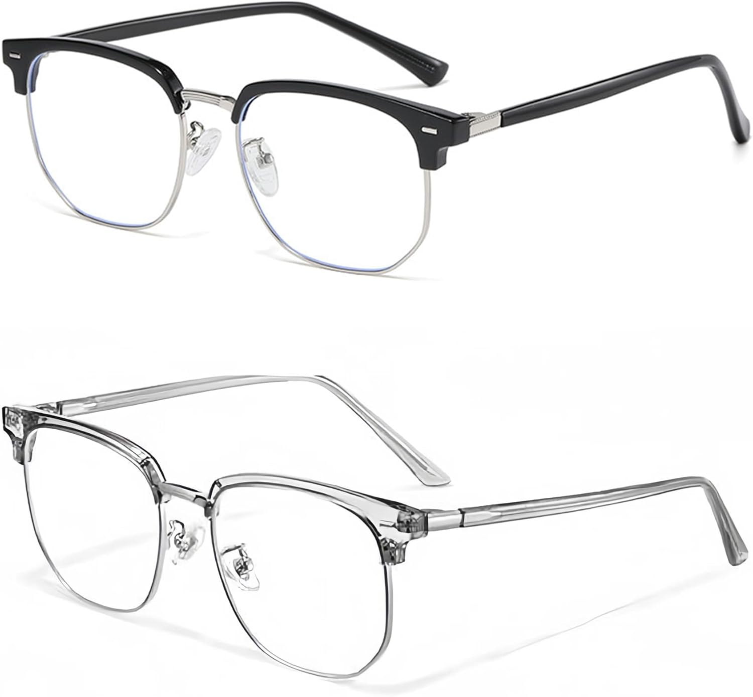 2-Piece Blue Light Blocking Glasses - Men & Women, Anti-Glare Gaming & Computer Glasses with Blue Light Filter