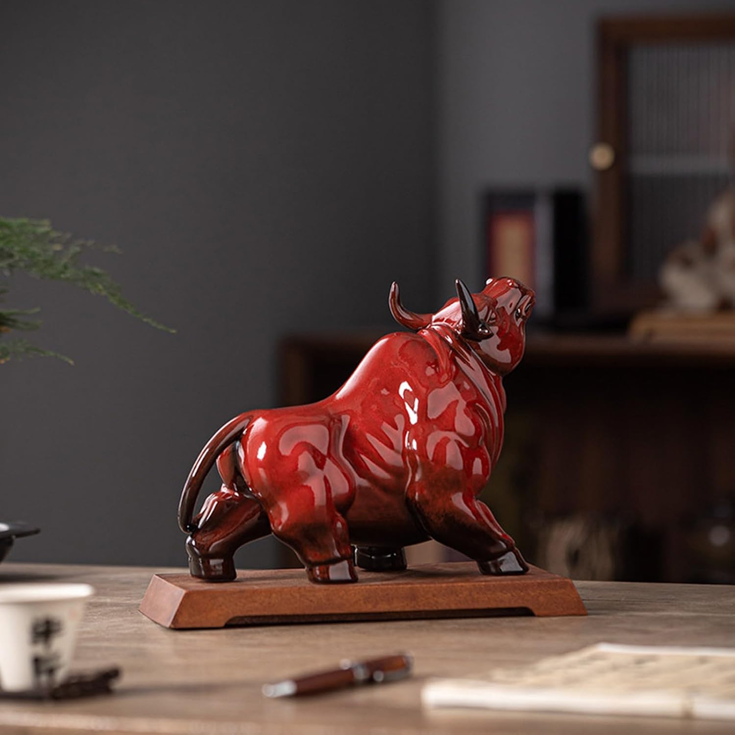 Wall Street Ceramic Bull Figurine - Wall Street Bull Statue - for Home Décor Stock Market (B) - Image 6