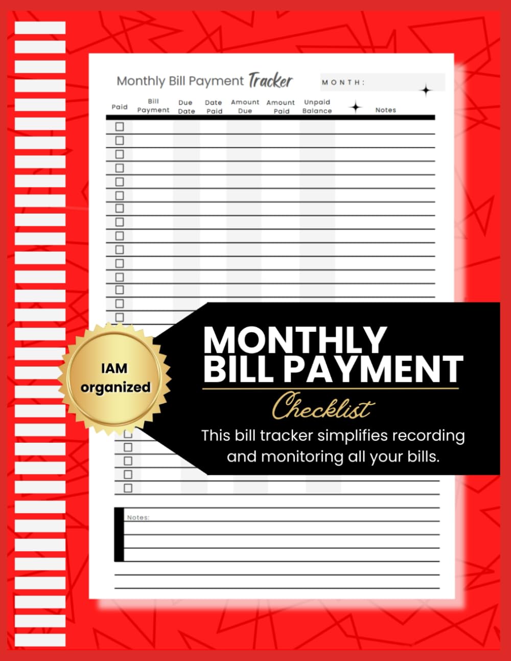 Bill Tracker with Monthly Bill Organizer Notebook & Planner for Financial Budgeting