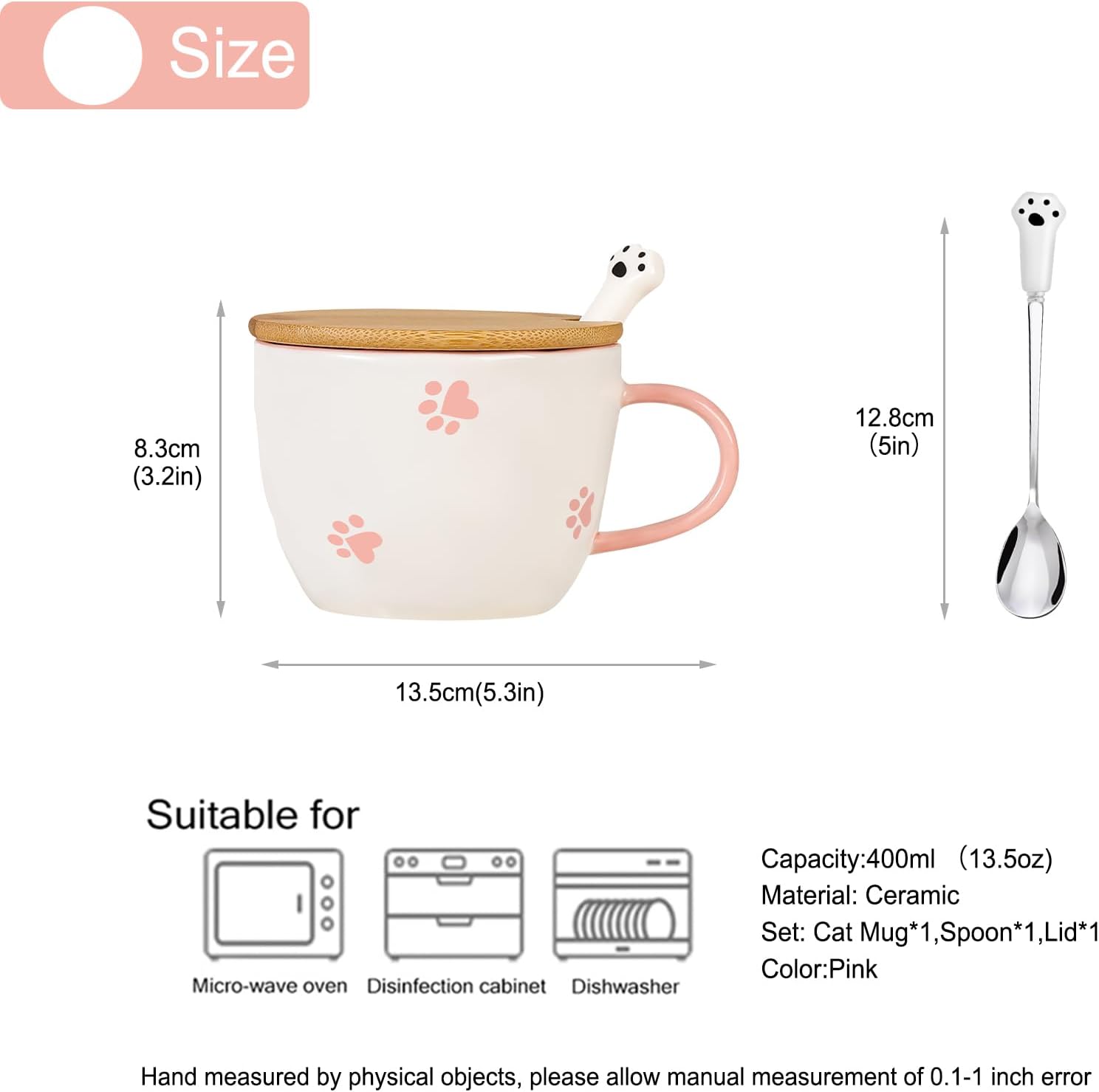 Gifts for Women Cute Cat Coffee Mug Tea Cup with Spoon Lid Kawaii Stuff Funny Cool Mugs Christmas Xmas Valentine's Mother's Day Halloween Birthday Gifts for Her Wife Mum Grandma Girls Teacher Friend - Image 6