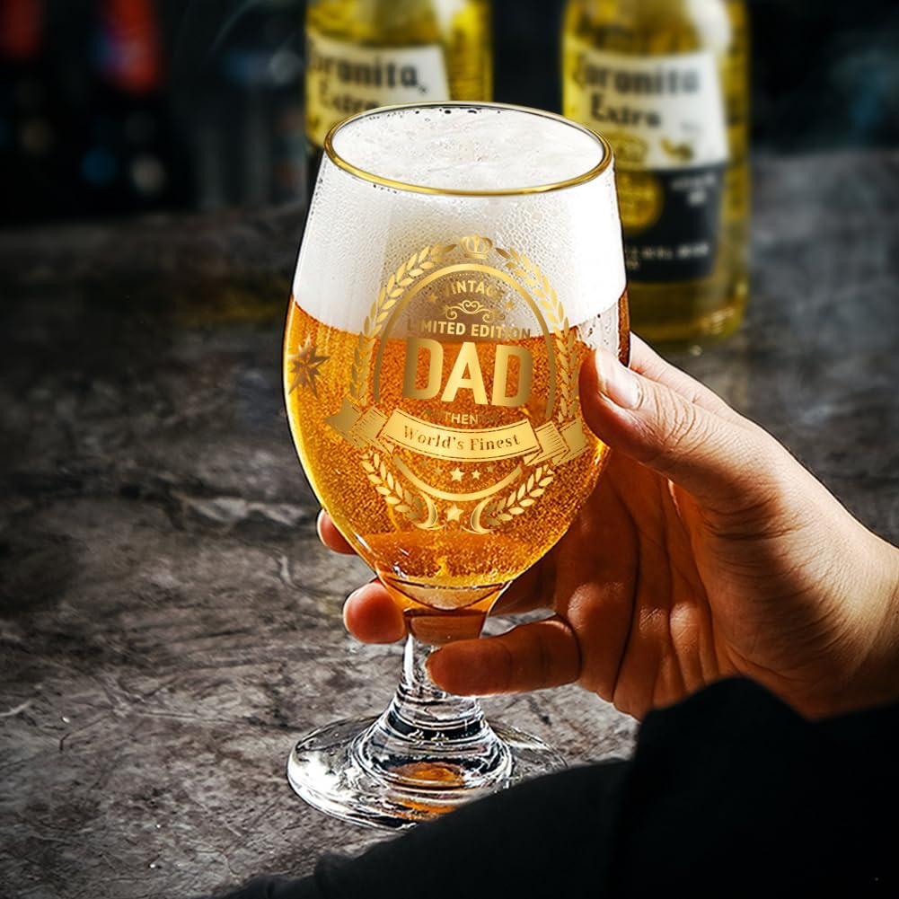 Father's Day Beer Glass for Dad, Personalised Pint Glass Gift for Men, Birthday Gift Idea for Dad, Husband, Uncle or Brother, Suitable for BBQs, Birthday Parties and Christmas Celebrations - Image 4