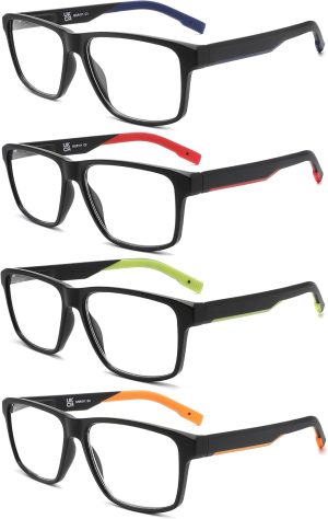 MODFANS 4 Pairs Reading Glasses Men...