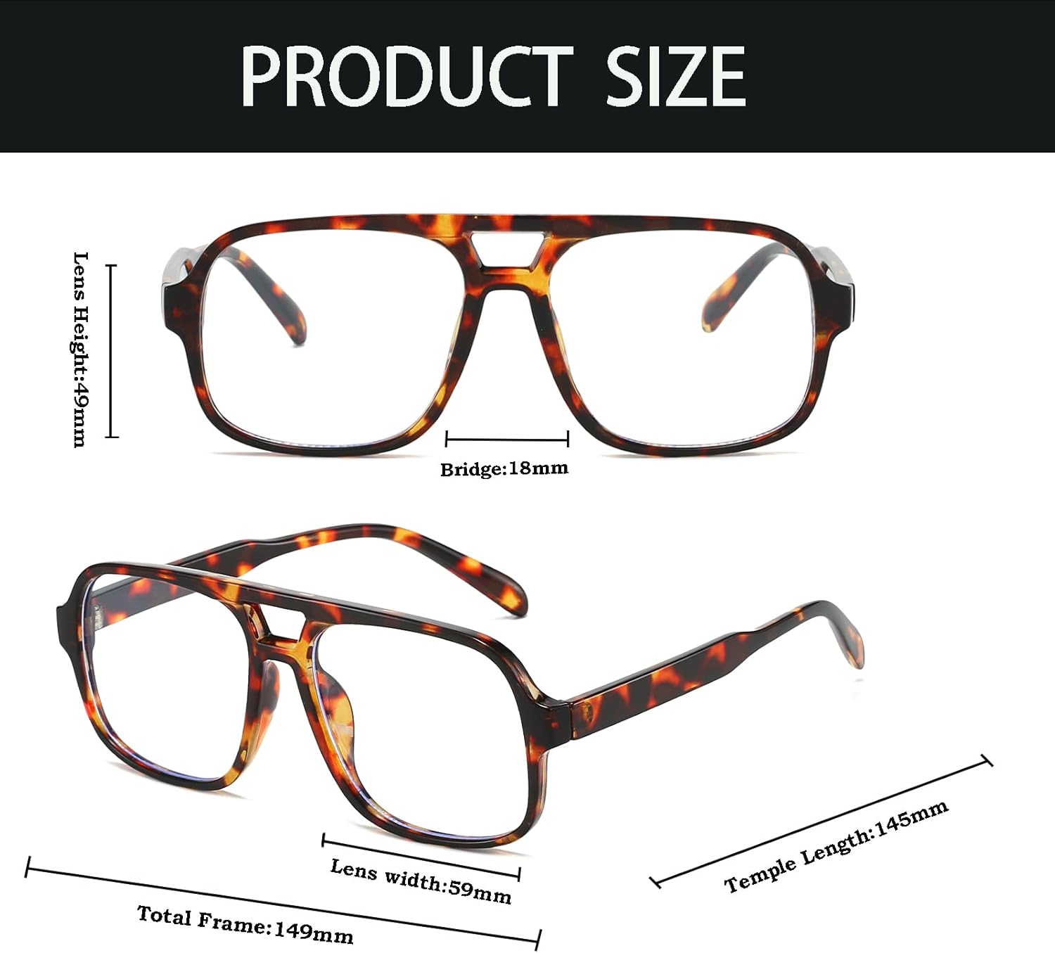 YAMEIZE Square Blue Light Blocking Glasses for Women Men Retro 70s Oversized Bluelight Filter Blocking Glasses Computer Screen Anti Glare Eyewear - Image 3