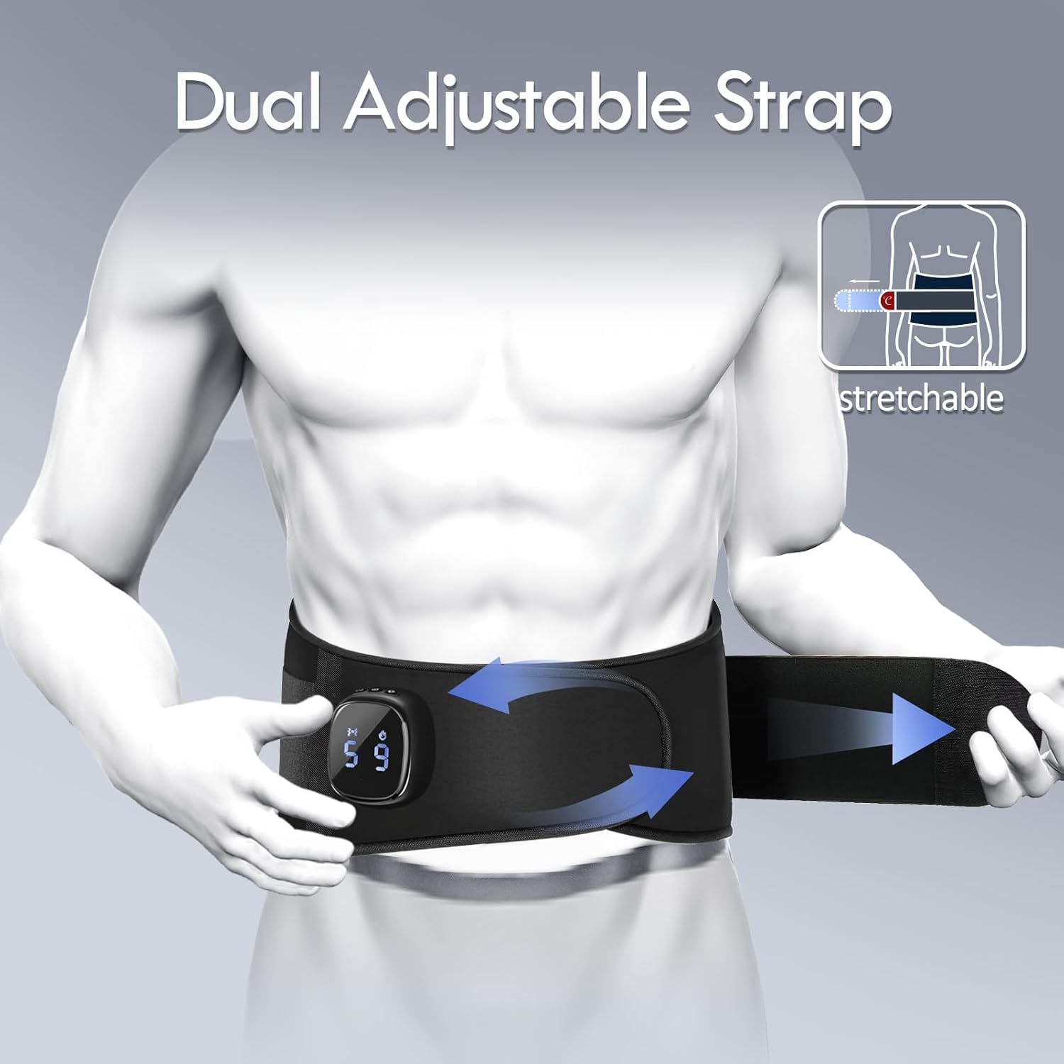 Comfytemp Cordless Heated Back with Massager, Rechargeable Back Heat Pad for Lower Back Soothing, Portable Heating Waist Wrap Belt, 9 Heat 5 Vibration 3 Intensity, APP Control, Gifts for Mom Dad - Image 7