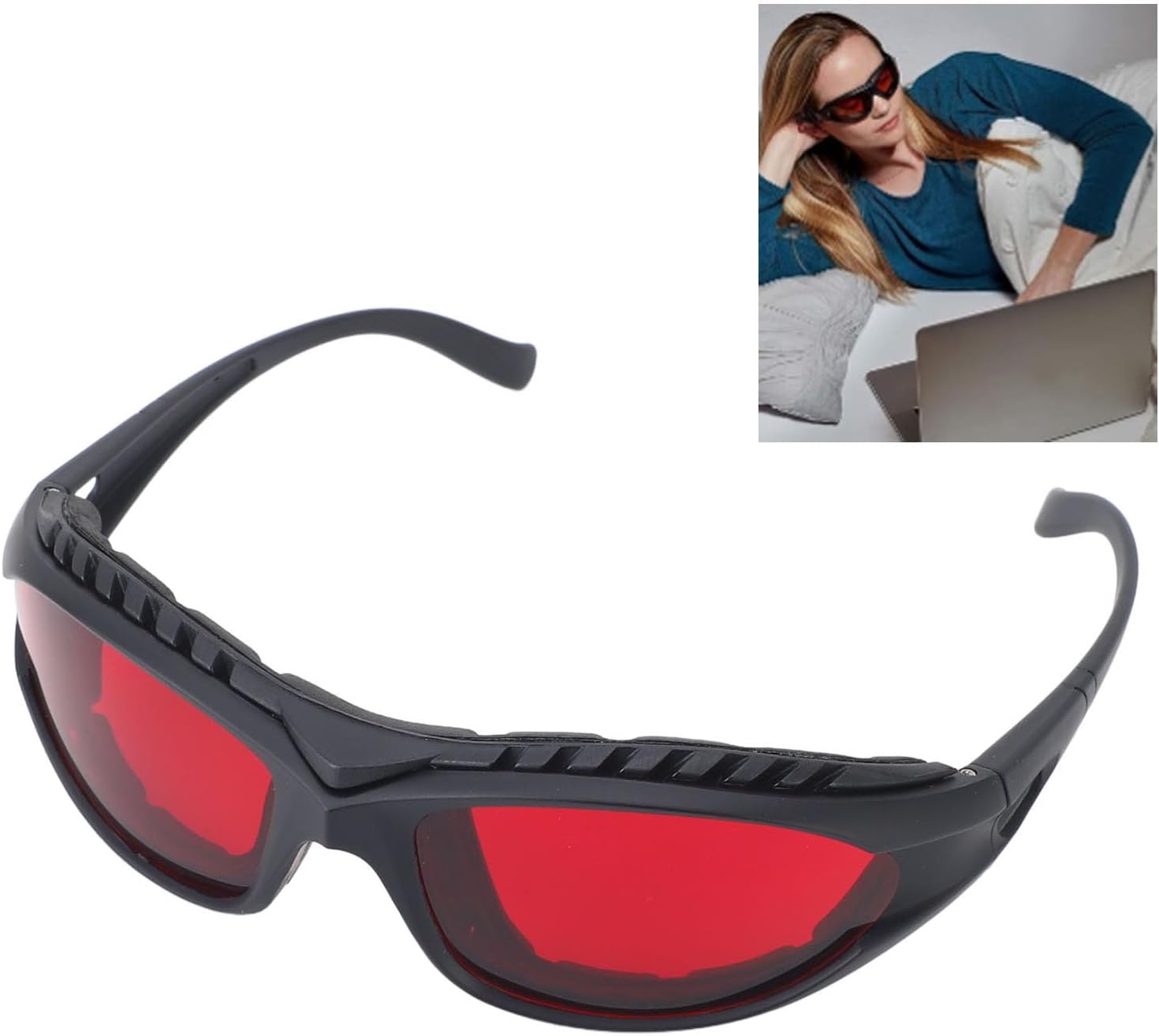 SEAFRONT 99.9% Blue Green Light Blocking Glasses Sleep Aid Glasses 2100nm Wavelength Protective Goggles for Gaming Working - Image 3