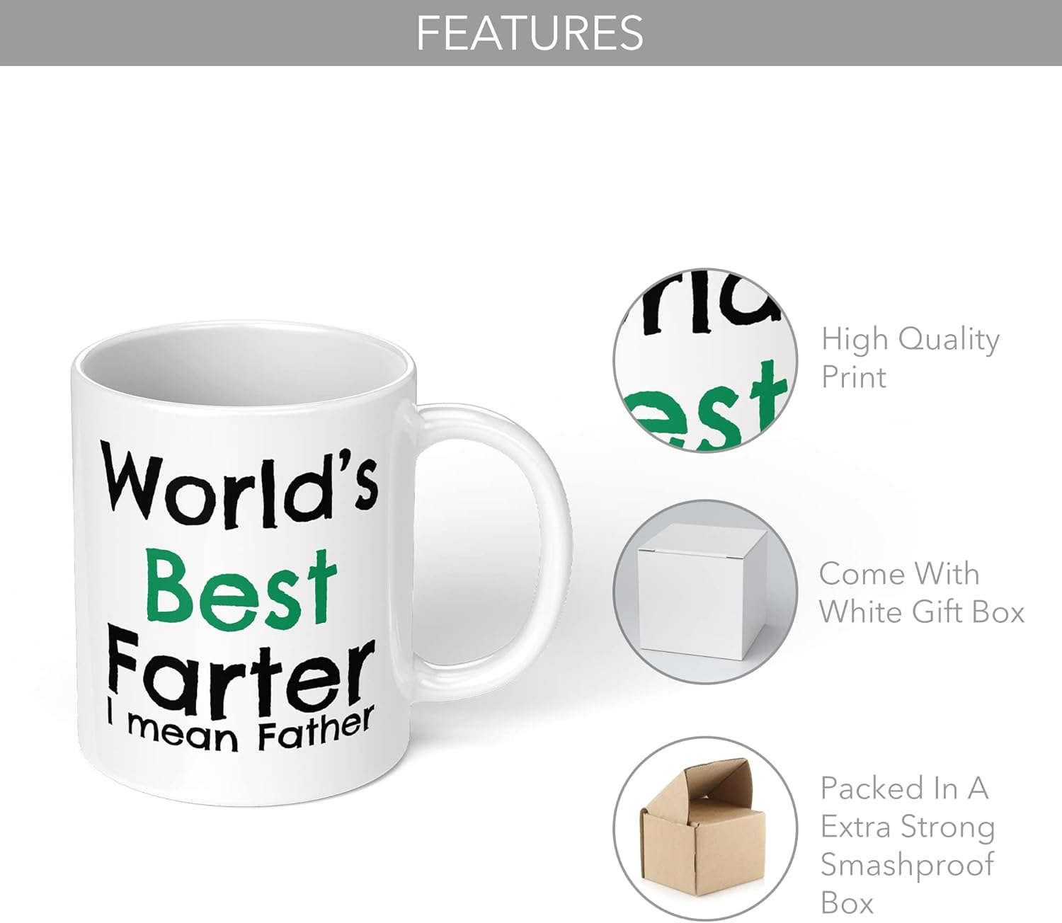 Worlds best farter Mug 11oz ~ mean father ~ Fathers Day Gift ~ Dad Mug ~ Dad Birthday ~ Dad Coffee ~ Gift for Dad ~ first fathers day by the Print Maniacs - Image 4