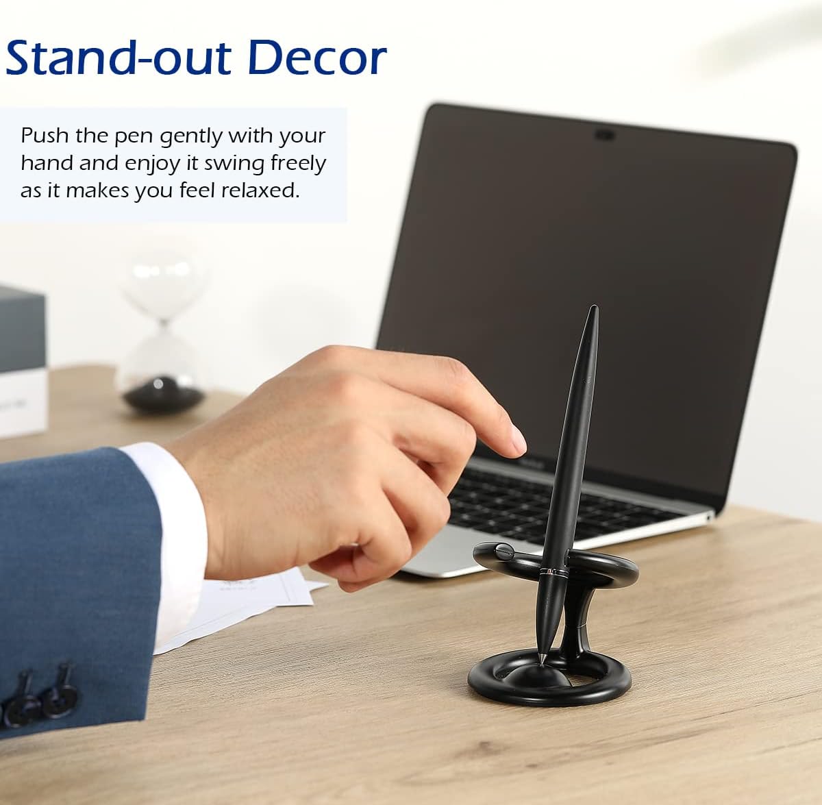 Magnetic Levitating Rollerball Gel Pen,Futuristic Fancy Luxury Floating Cool Space Fidget Pen,Office Desk Toy Gadgets Decor Accessories,Birthday Leaving Unique Gifts for Men Adults (Black) - Image 5