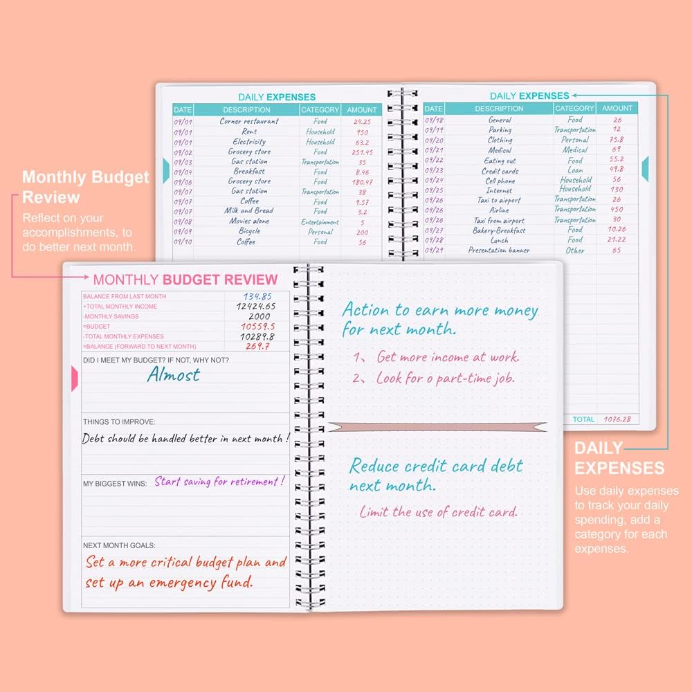 Budget Planner - Monthly Finance Organizer with Expense Tracker Notebook to Manage Your Money Effectively, Undated Finance Planner/Account Book, Start Anytime, 1 Year Use, A5, Twig - Image 3