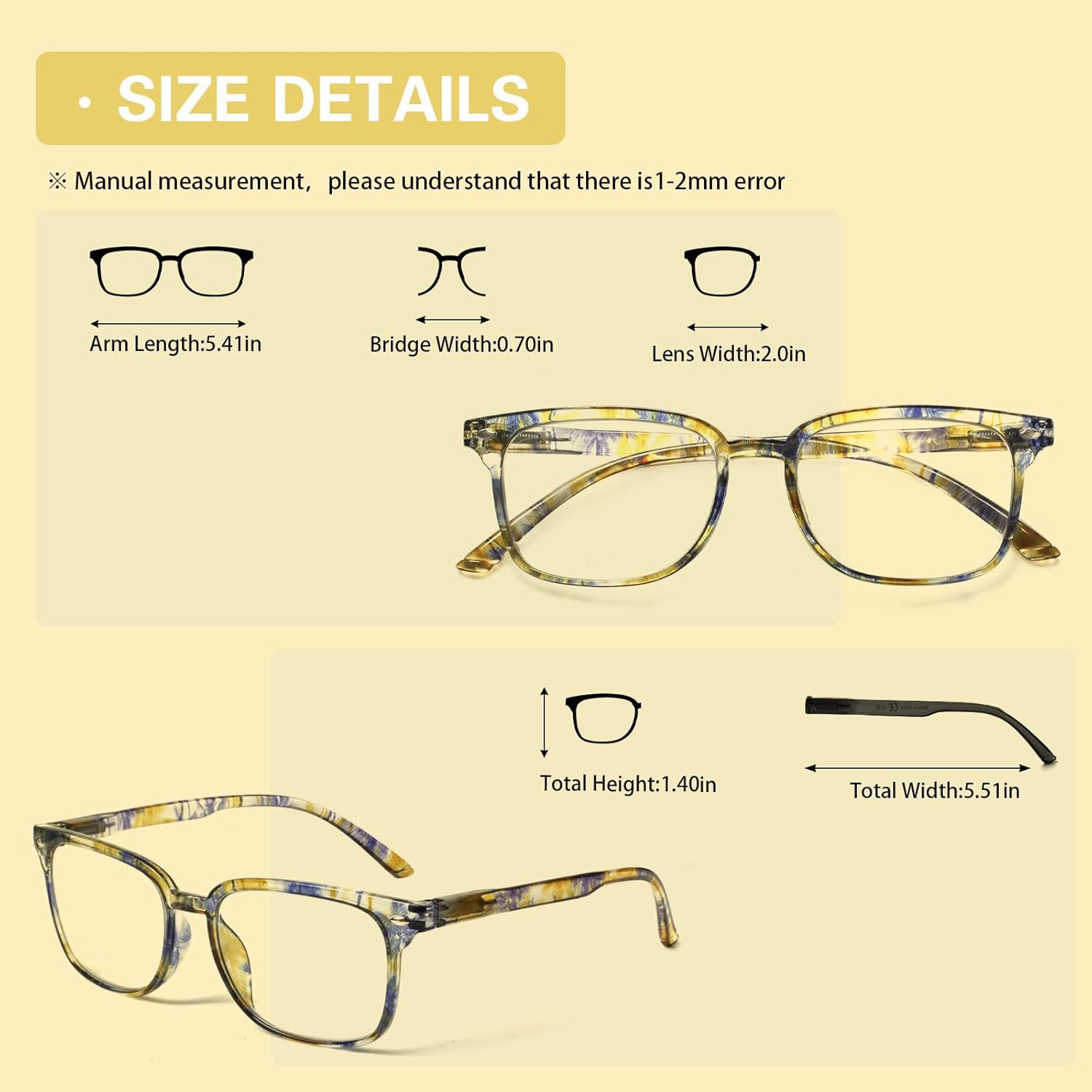 Kerecsen 6 Pack Reading Glasses for Women and Men Blue Light Blocking, Spring Hinge Lightweight Anti Glare Computer Readers - Image 2