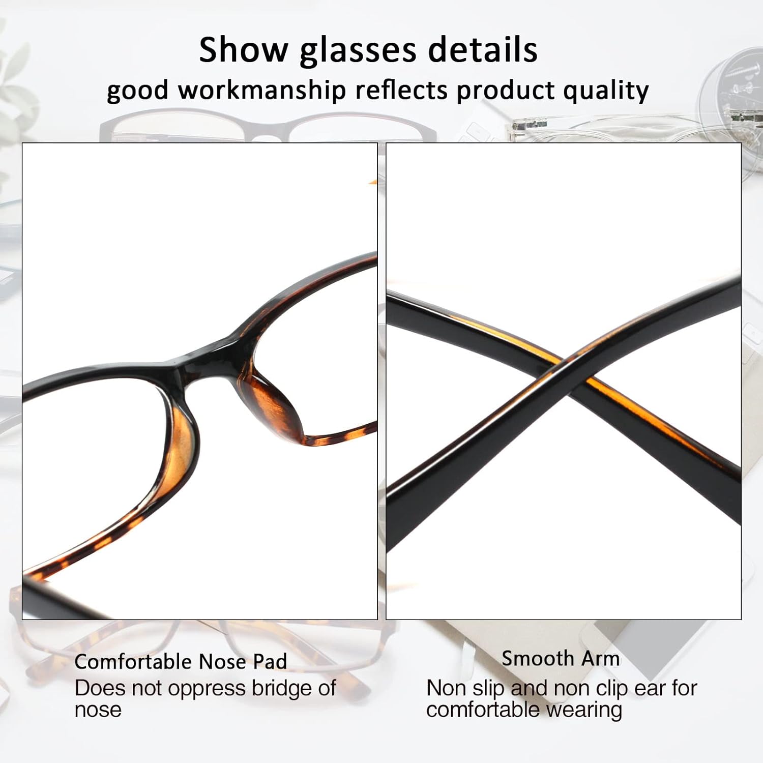 Kerecsen 6 Pack Reading Glasses for Women Men Blue Light Blocking With Spring Hinge computer readers for Ladies Eyeglasses - Image 5