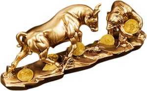 Decorative Bull and Bear Statue Sto...