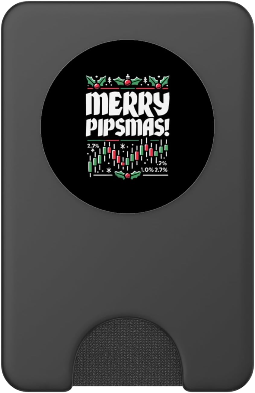 Merry Pipsmas – Funny Christmas Forex Trading Trader Humor PopSockets PopWallet for MagSafe - Image 2