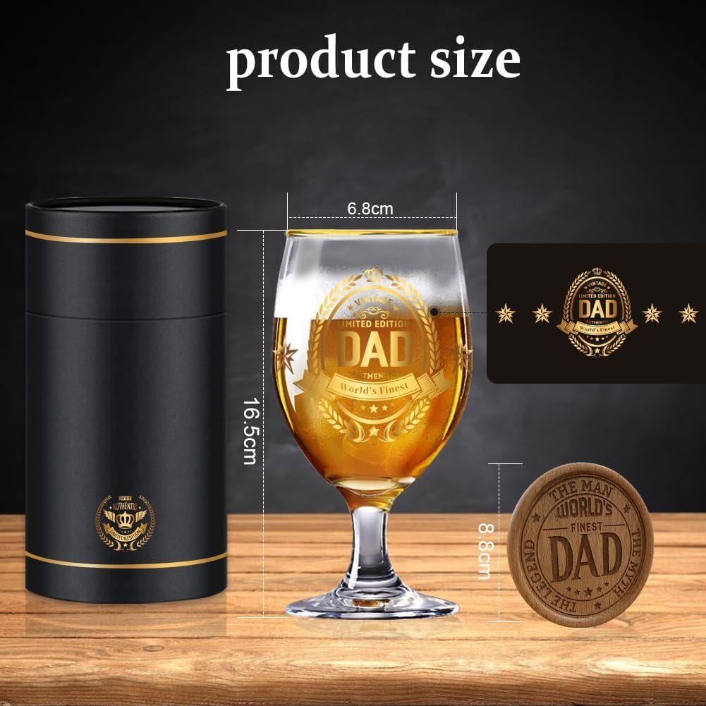 Father's Day Beer Glass for Dad, Personalised Pint Glass Gift for Men, Birthday Gift Idea for Dad, Husband, Uncle or Brother, Suitable for BBQs, Birthday Parties and Christmas Celebrations - Image 2