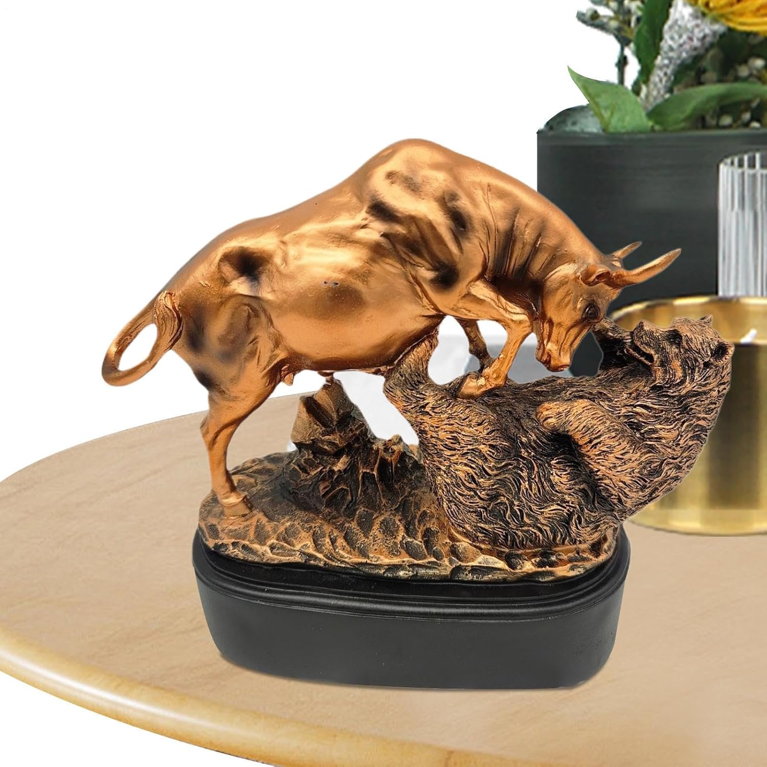 Bull and Bear Statue,Wall Street Stock Market Bull Statue - Resin Tabletop Ornament Exquisite Men Offices Decoration for Professionals Managers - Image 9