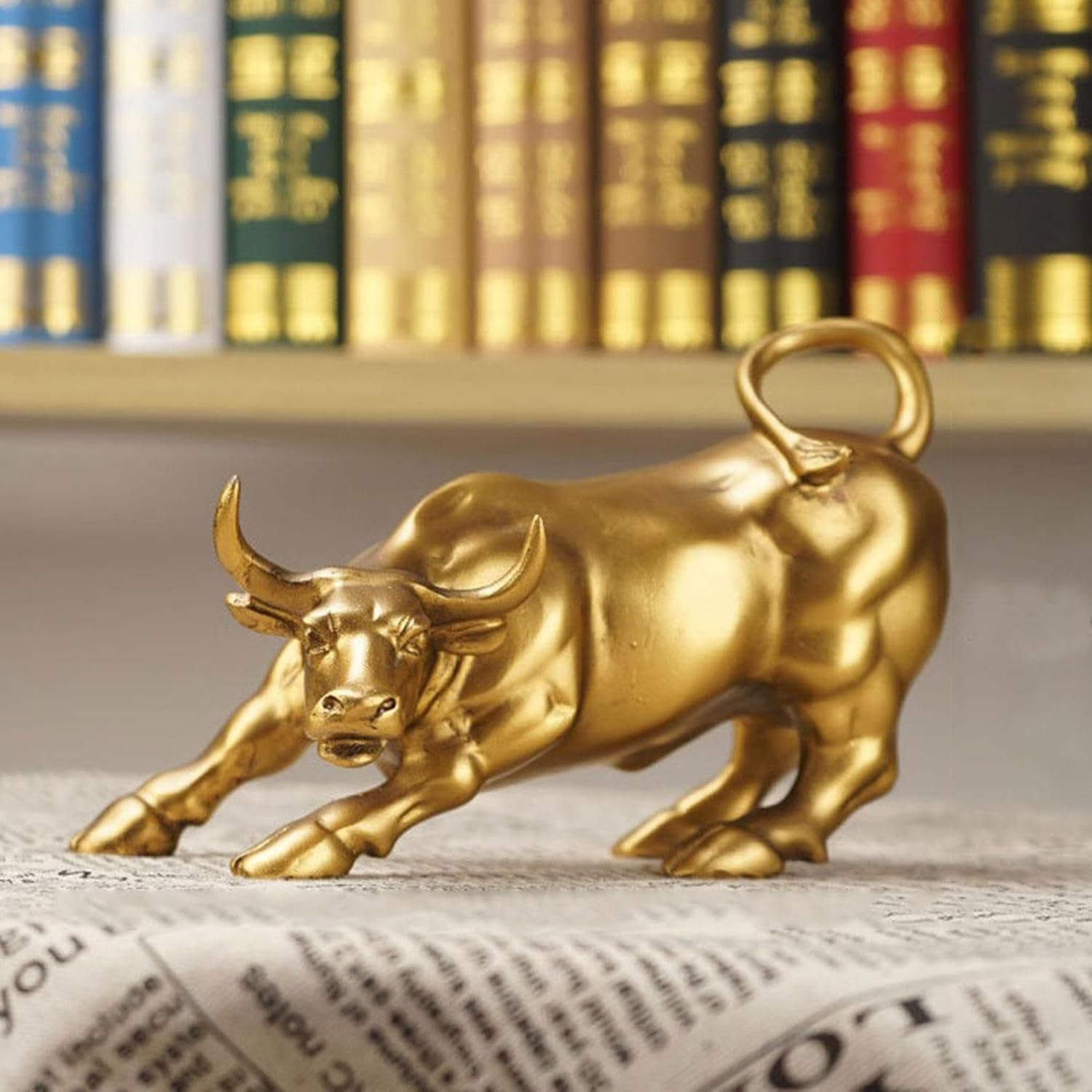 Wall Street Bull Decor – Resin Charging Bull Decor, Special Ornament Sculpture for Career Wealth Fortune, Office Desk Art Animal Figurine | Stock Market for Home Office Living Room - Image 2