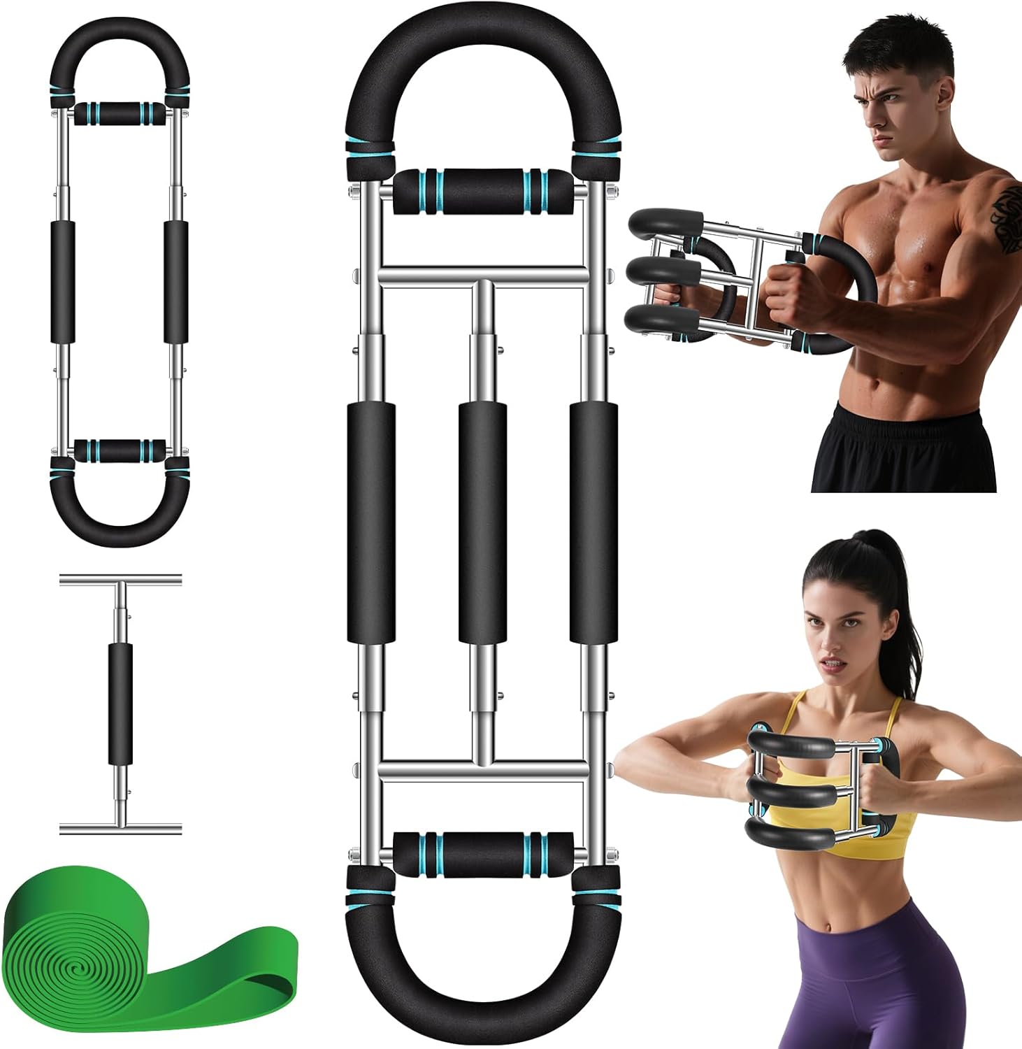 Upgraded Twister Arm Trainer, 9 Mode Adjustable Chest Exerciser for Men, Arm Exercise Equipment Resistance Trainer Men Women, Shoulders and Forearms Muscle Training