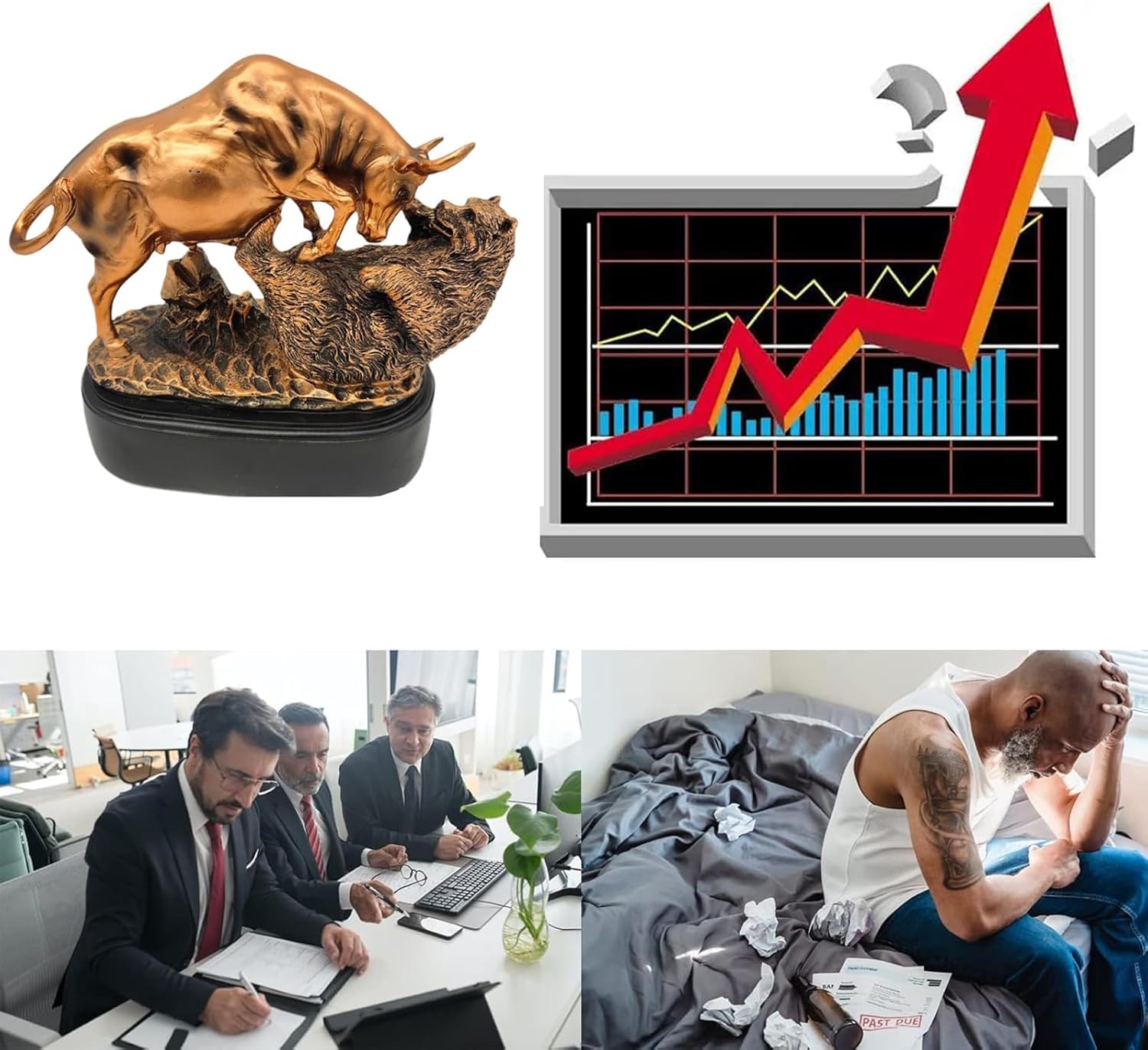 Wall Street Resin Bull Figurine Wall Street Stock Market Bull Bear Fight Financial Broker Gift Wine Cabinet Office Decoration - Image 2