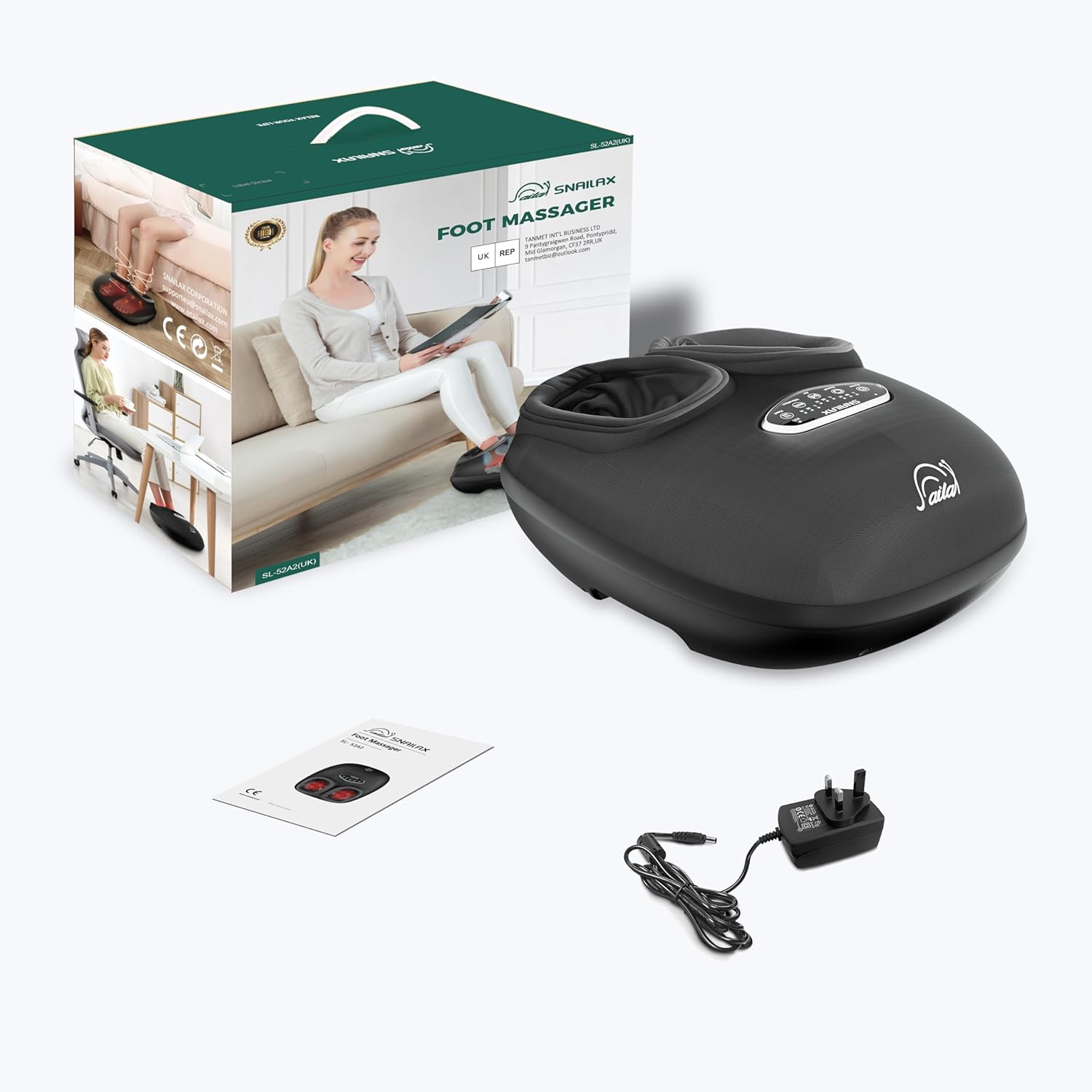 Snailax Shiatsu Foot Massager with Heat, Deep Kneading, Compression, Vibration, Feet Massager Machine for Plantar Fasciitis, Neuropathy, Foot Warmer Under Desk, Size 13, Gifts for Men, Women… - Image 9