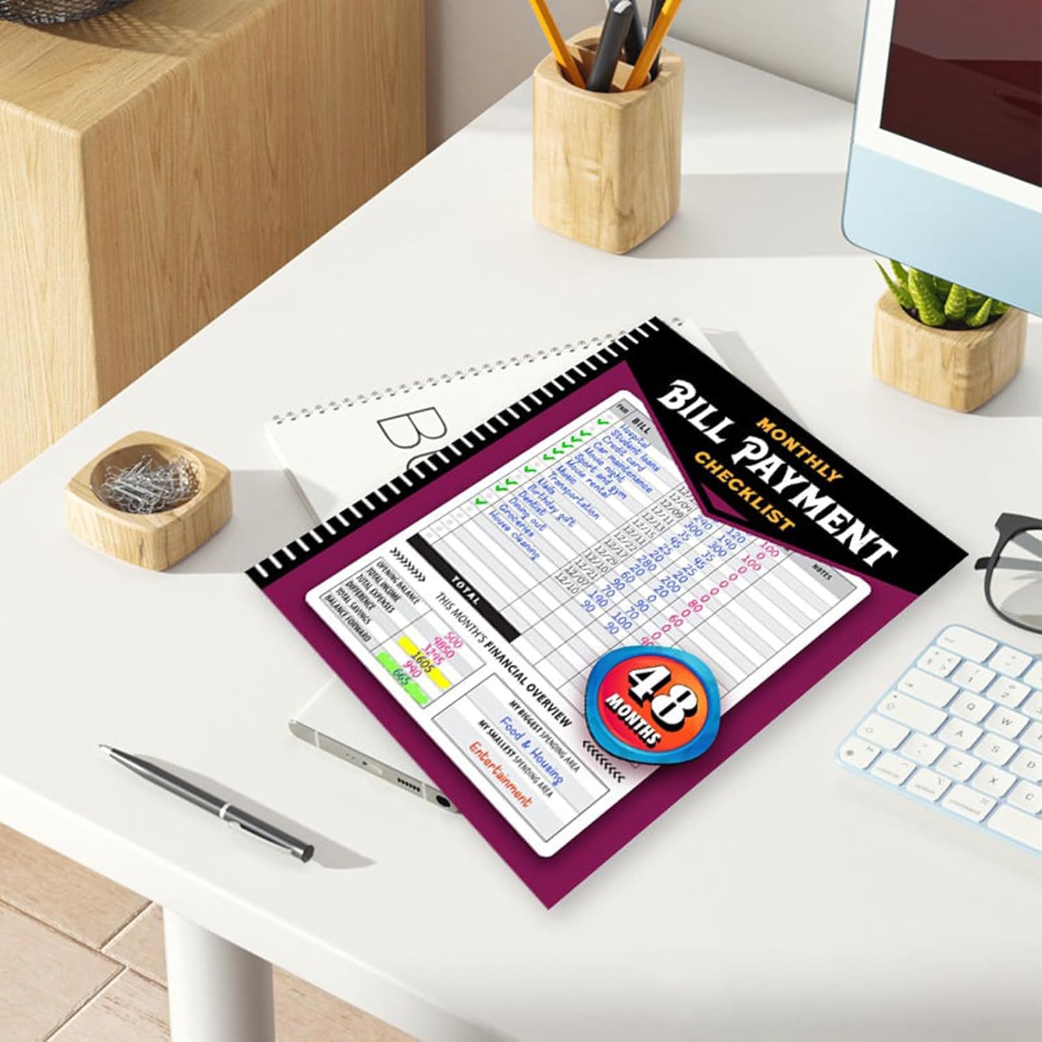 Bill Tracker Notebook,Monthly Budgeting Planner Family Financial Organizer Book - Bill Checklist Notebook For Easy Saving, Budgeting, Tracking - Image 2