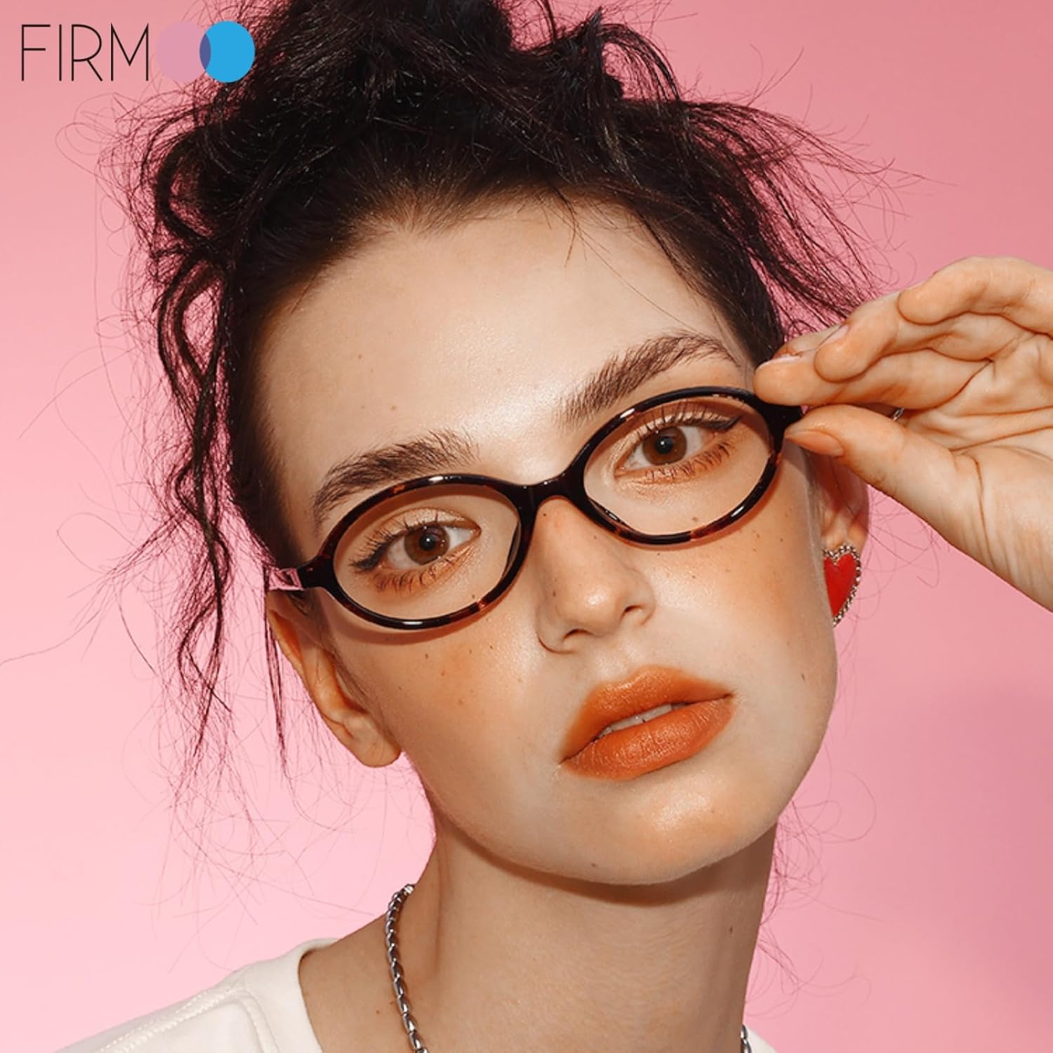 Firmoo Oval Blue Light Blocking Glasses Computer Gaming Eyeglasses Bluelight Glasses for Women/Men, DS52040 - Image 3