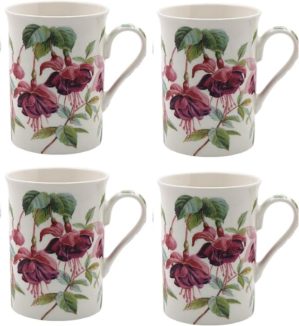 Fine China Floral Mugs, Set of 4, 3...