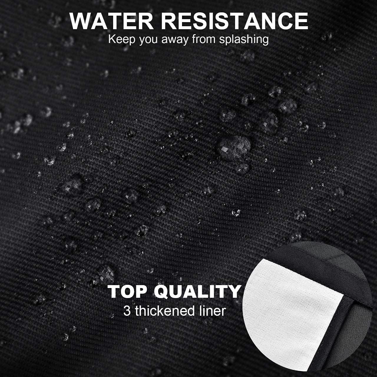 BBQ Apron for Men, Dad's Apron, Black Waterproof Apron, Adjustable Chef Apron with 2 Pockets, Personalised Apron for Grilling Cooking Kitchen, Gifts for Men Dad Husband Boyfriend - Image 4