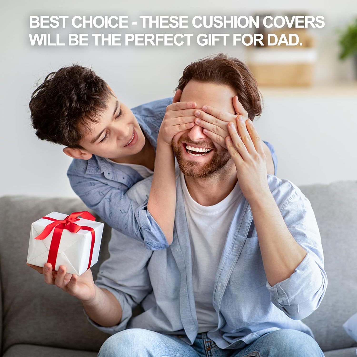 COLOFALLA Gifts for Dad Birthday Gifts Cushion Cover Double-Sided 45x45cm Throw Pillow Cover with Pockets Dad Gift from Daughter Son - Image 6